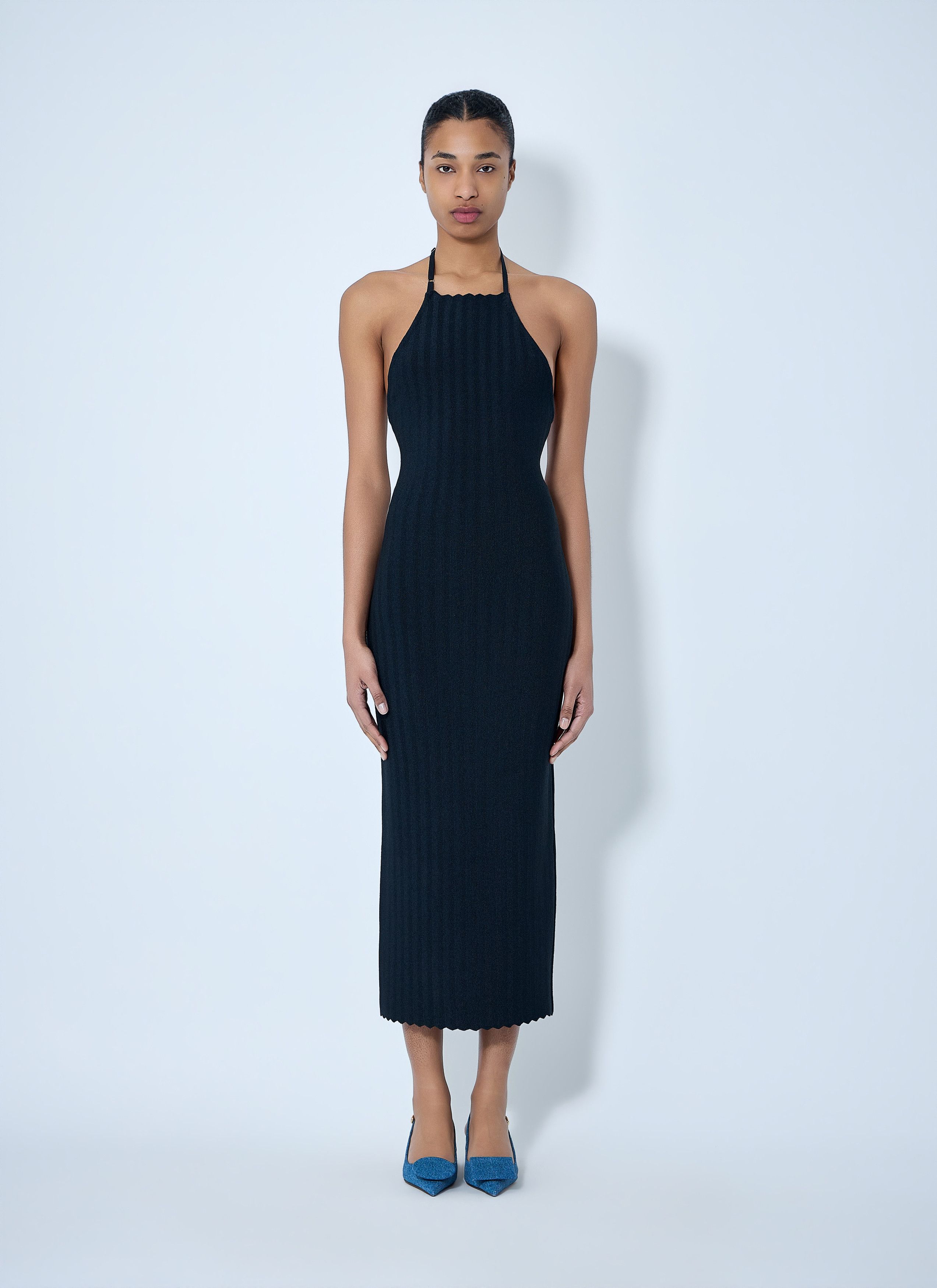 Jacquemus Jacquemus Halterneck Ribbed Knit Dress (FR 34)
