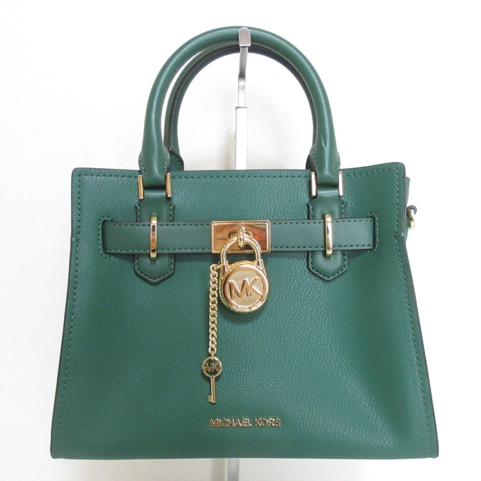 Michael Kors MICHAEL KORS Hamilton Satchel Small 2way Shoulder Bag Green Women's Size ONE SIZE - 1 Thumbnail