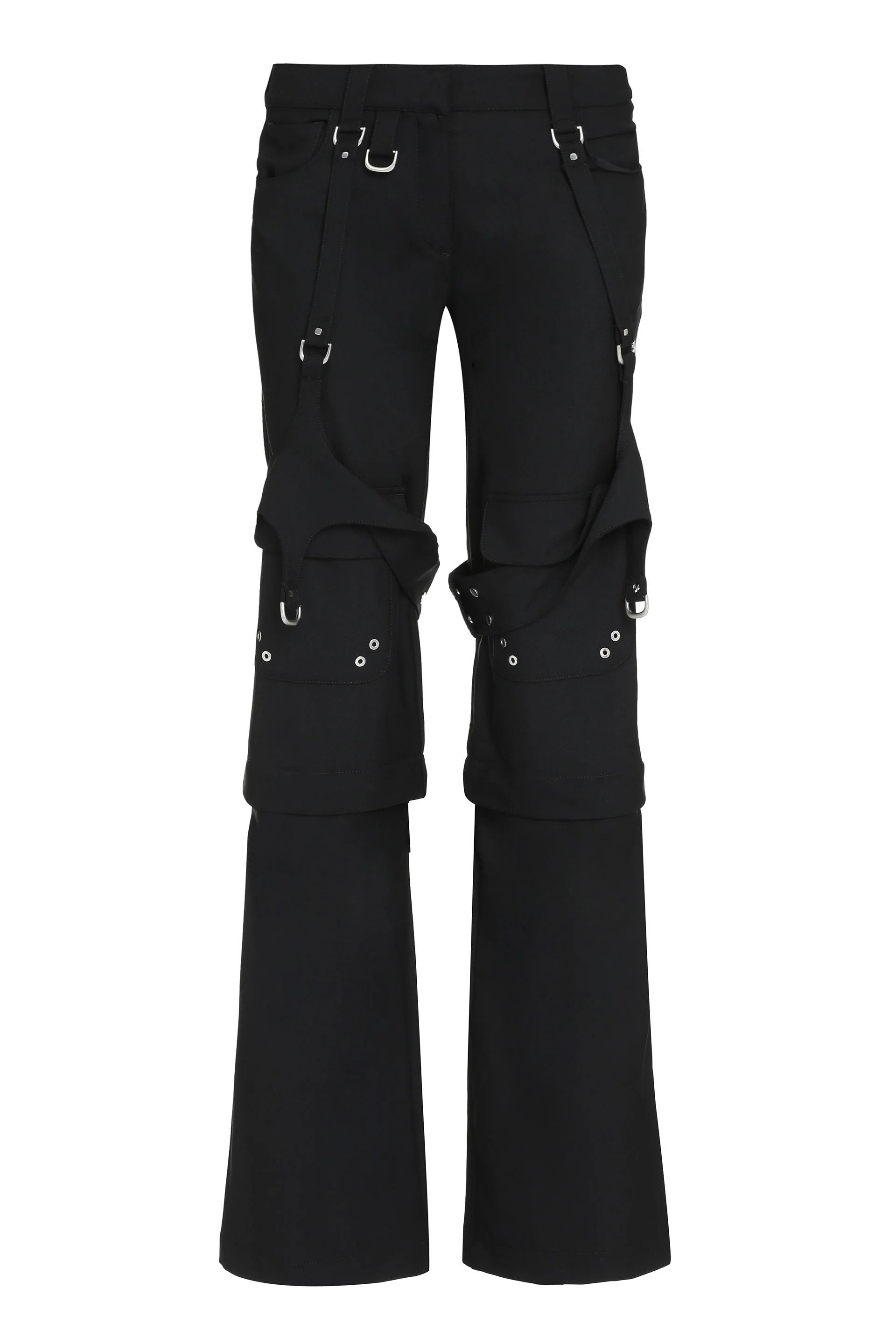 Off-White o1s22i1n0824 Wool Blend Cargo Pants in Black Size 27" / US 4 / IT 40 - 1 Thumbnail