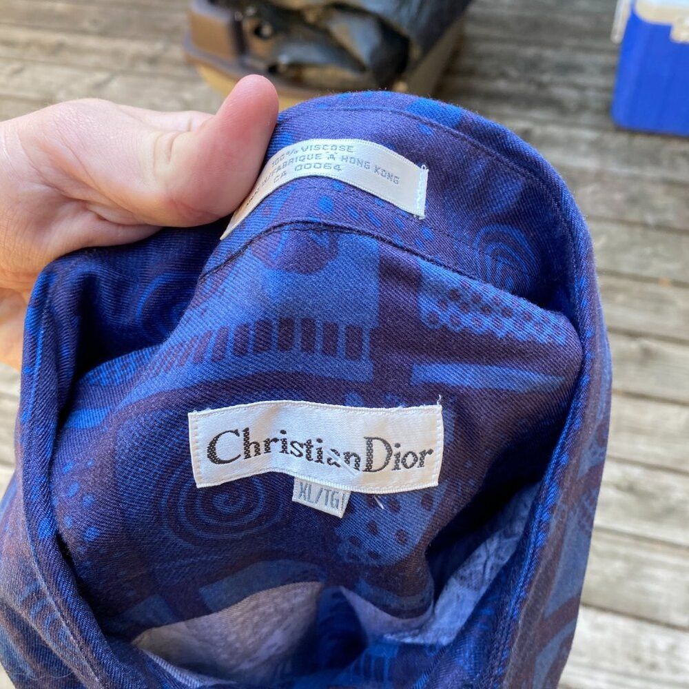 Dior Vintage 1997 Christian Dior Circle Pattern Button Up Dress Size US XL / EU 56 / 4 - 6 Thumbnail