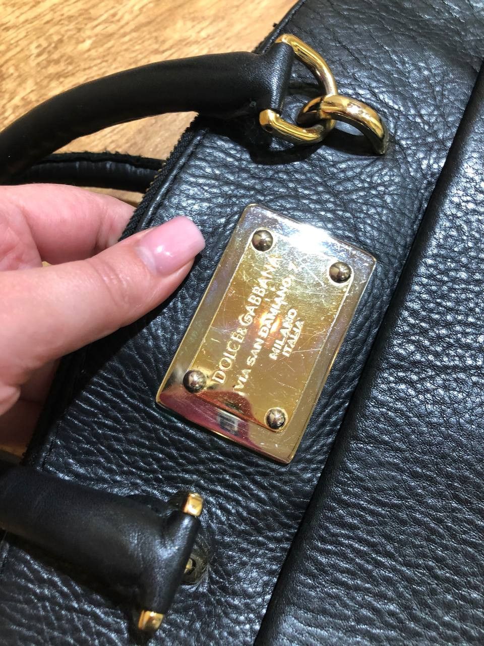 Dolce & Gabbana DOLCE&GABBANA Black Leather Bag Handbag with Logo Plate Size ONE SIZE - 6 Thumbnail