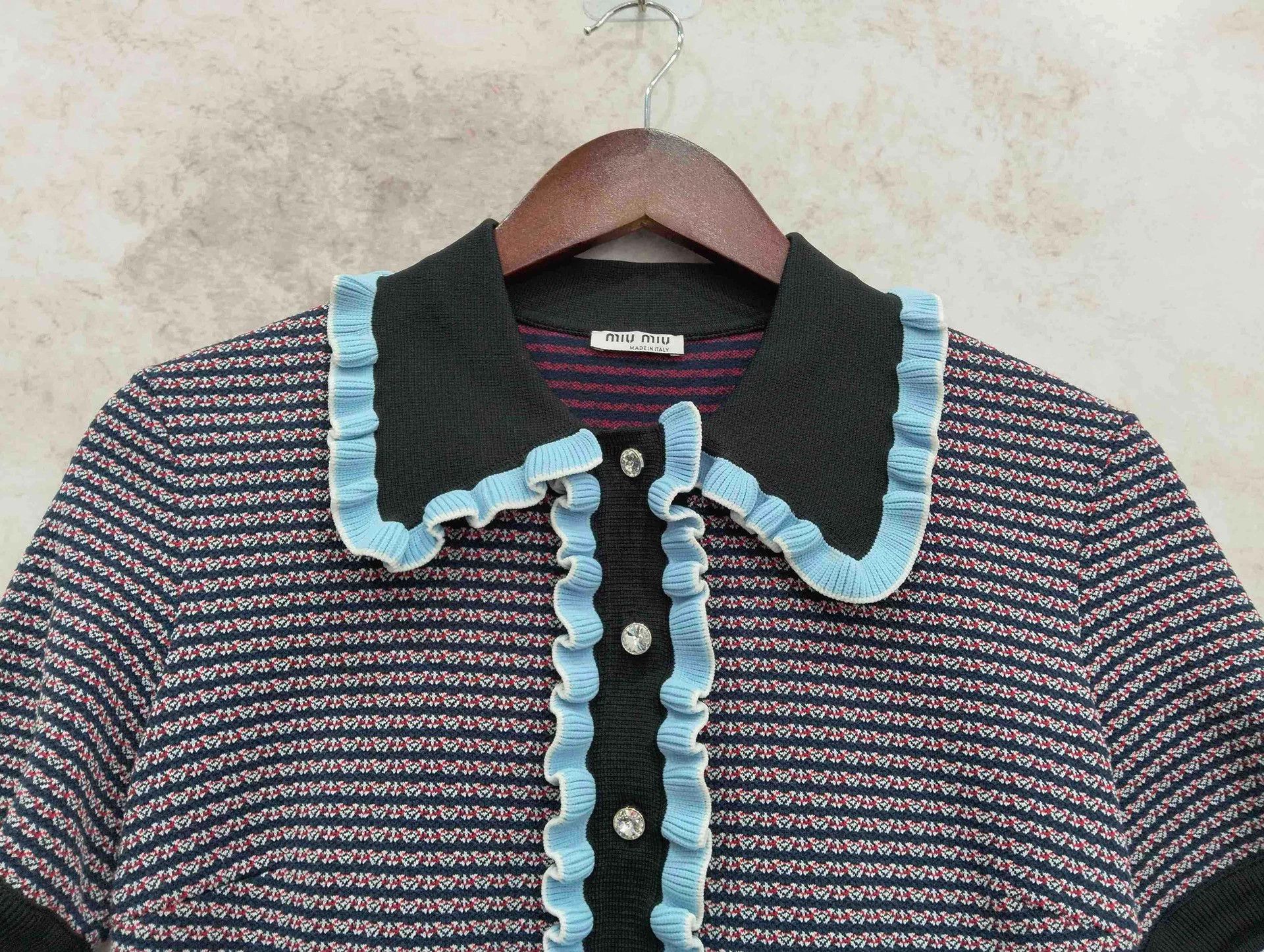 Miu Miu Miu Miu Ruffled Crystal Color Block Knit M Dress Size M / US 6-8 / IT 42-44 - 3 Thumbnail