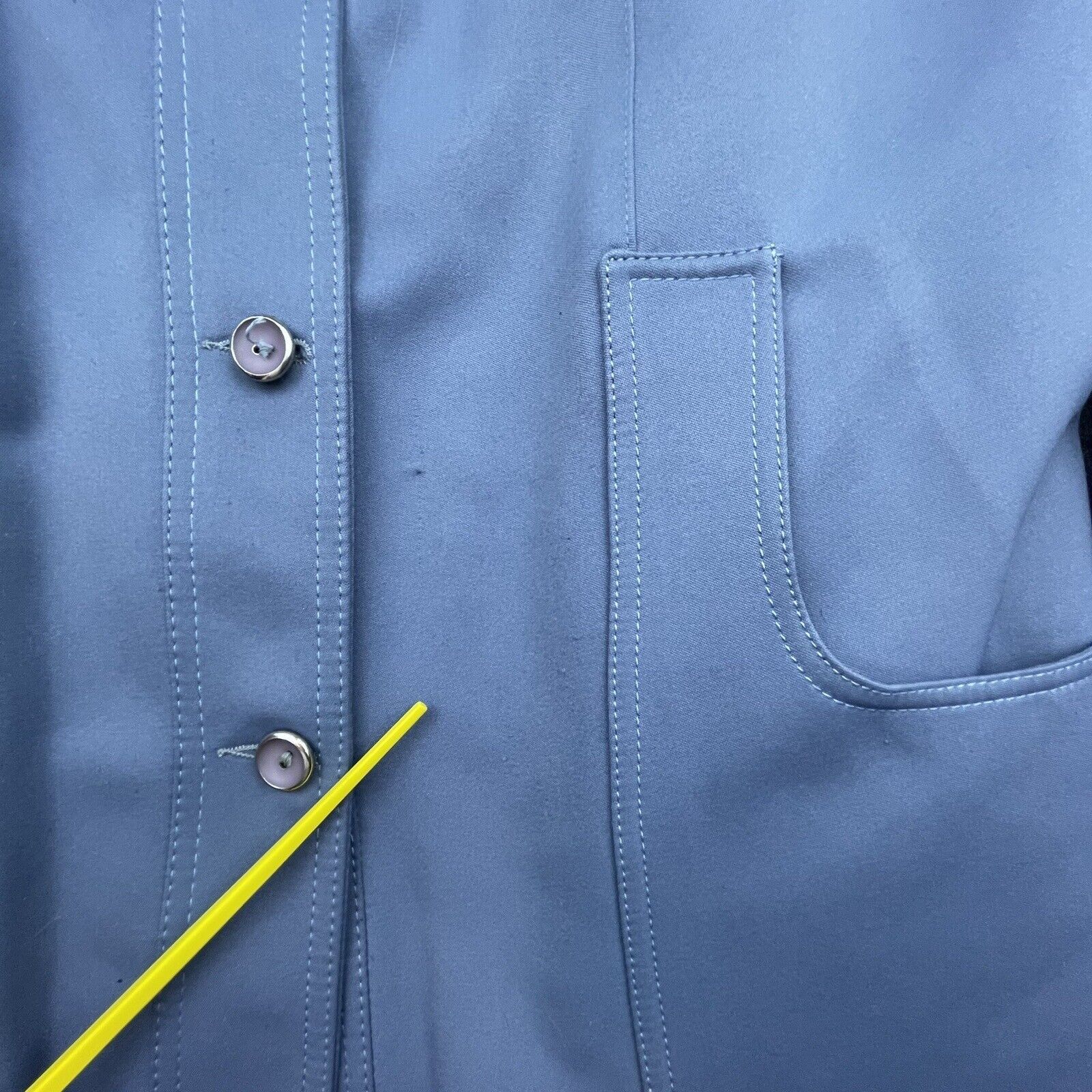 I. Magnin Vintage I Magnin Coat Large Blue Trench Flannel Forecaster Size L / US 10 / IT 46 - 7 Thumbnail