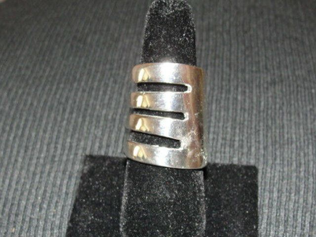 Designer Sterling Silver Plated Brass Coil Fork Ring Alberto Juan Size ONE SIZE - 3 Thumbnail
