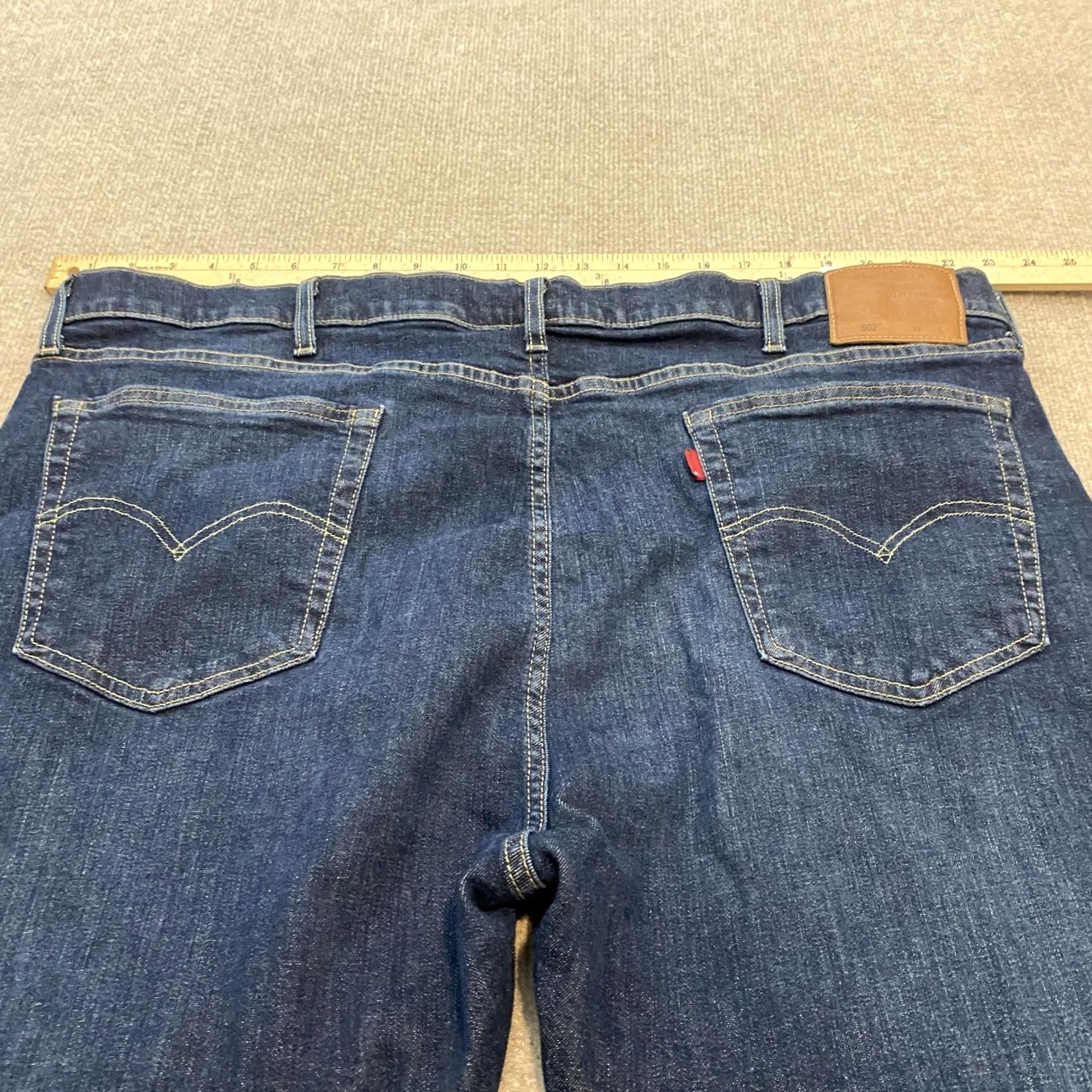 Levi's Levi's 502 Jeans Mens 46x30 Hemmed Blue Dark Wash Regular Tapered Stretch Denim/Jeans Size US 30 / EU 46 - 6 Thumbnail
