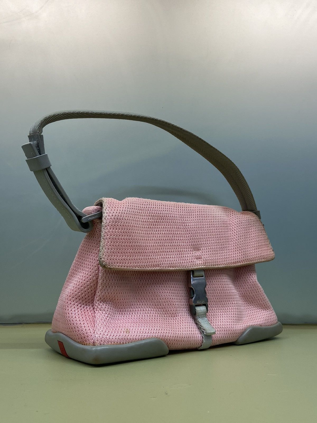 image of Prada Sport Mesh Pink Buckle Bag, Women's