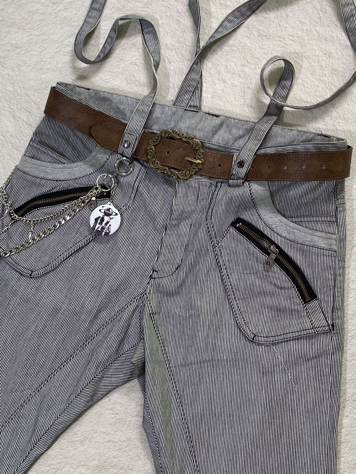 PPFM 2000s 💸 PPFM Suspender J cut Hickory denim Size US 32 / EU 48 - 5 Thumbnail