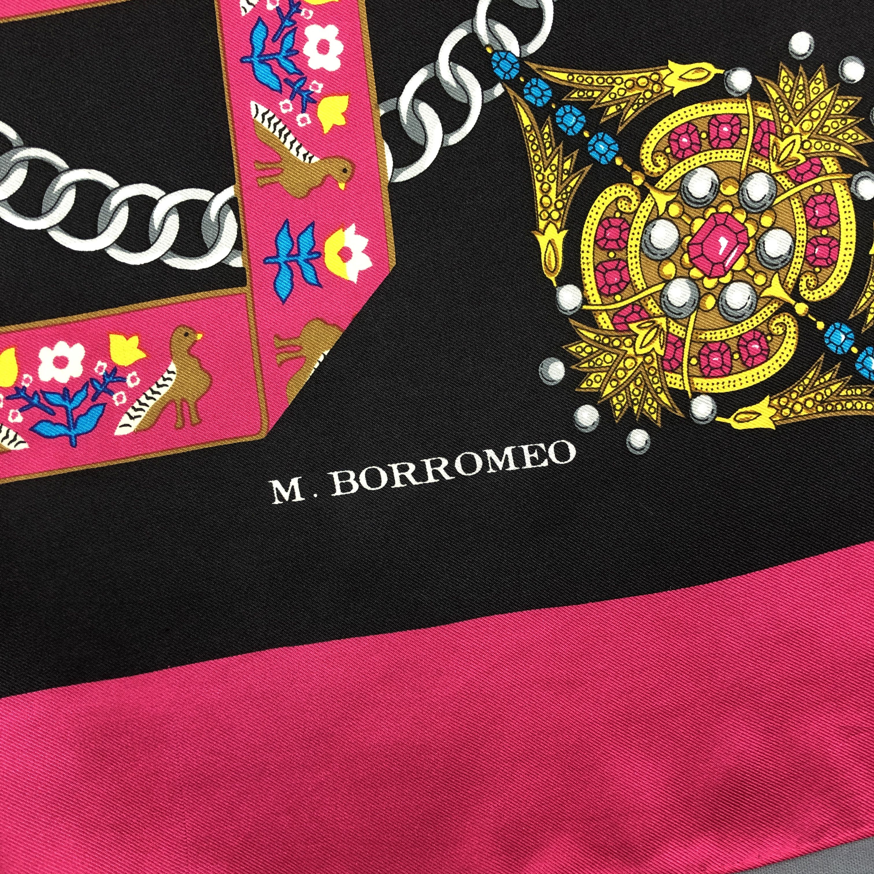 Vintage Vintage M.Borromeo SILK Scarf Twill Stole Wraps Scarves Size ONE SIZE - 18 Thumbnail