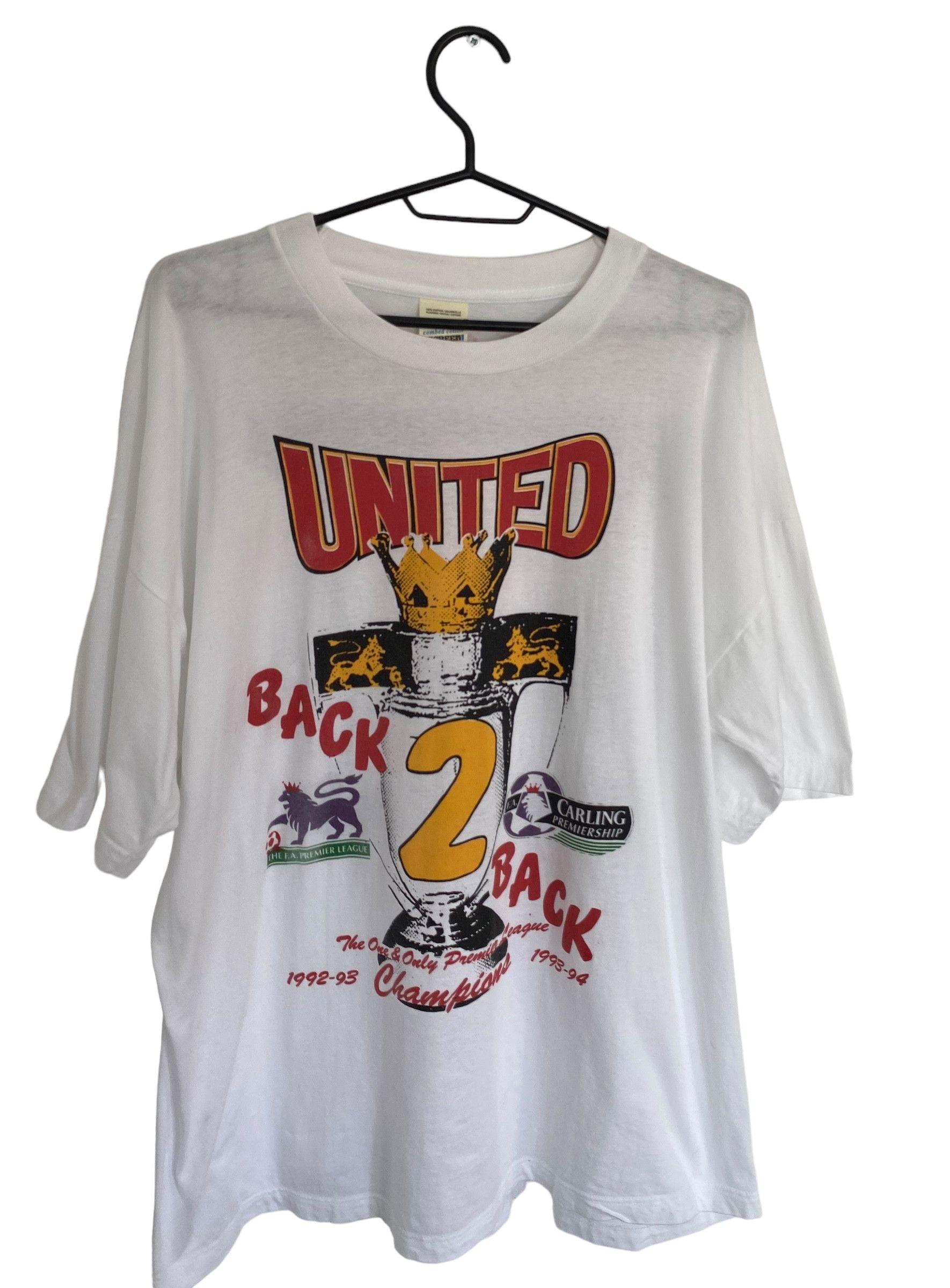 Vintage Manchester United 93-94 Premier league champions tee Size US XL / EU 56 / 4 - 4 Thumbnail
