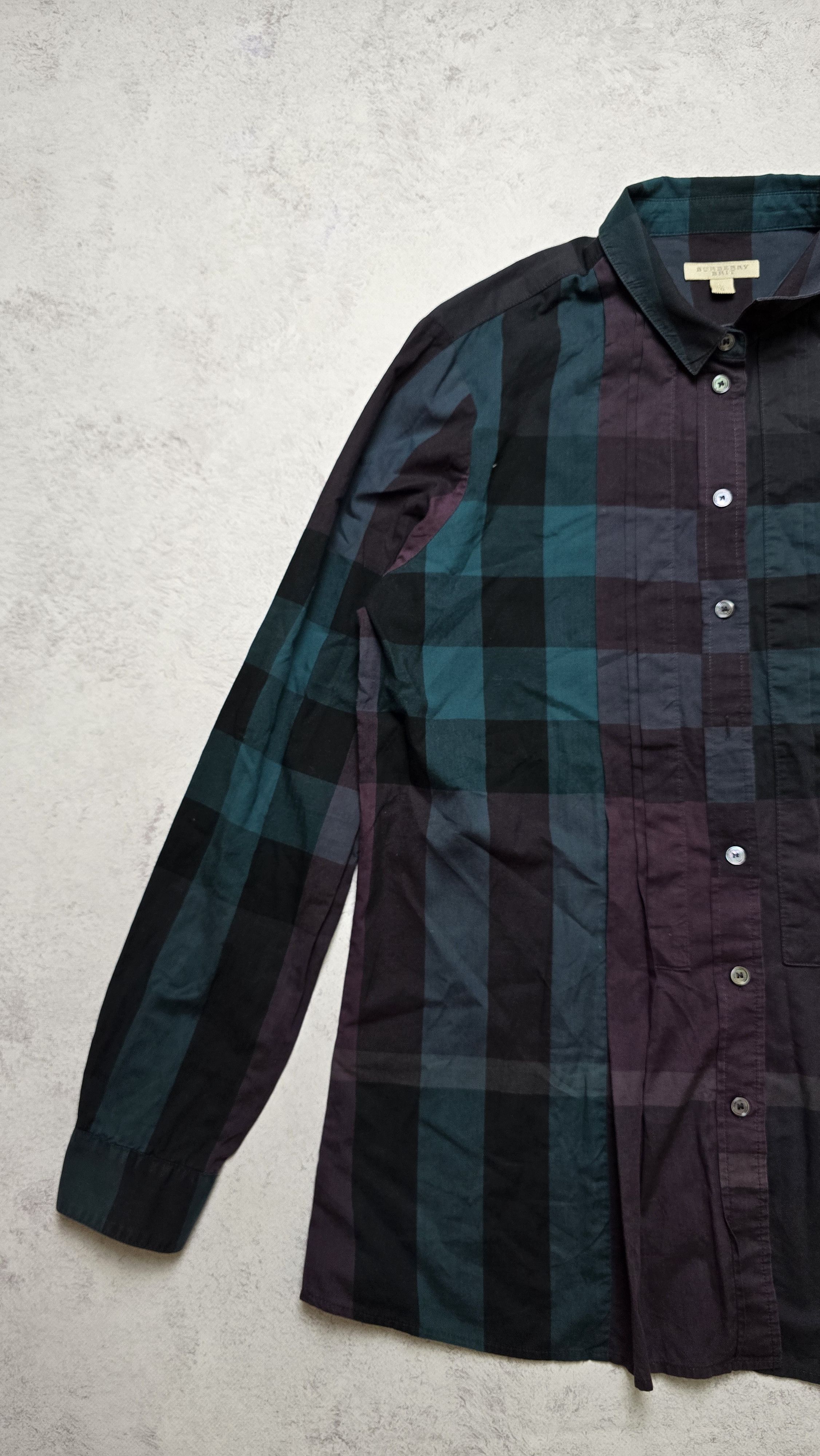 Burberry Burberry Brit Dark Plaid Shirt Nova Check Cotton Button Up Size L / US 10 / IT 46 - 5 Thumbnail