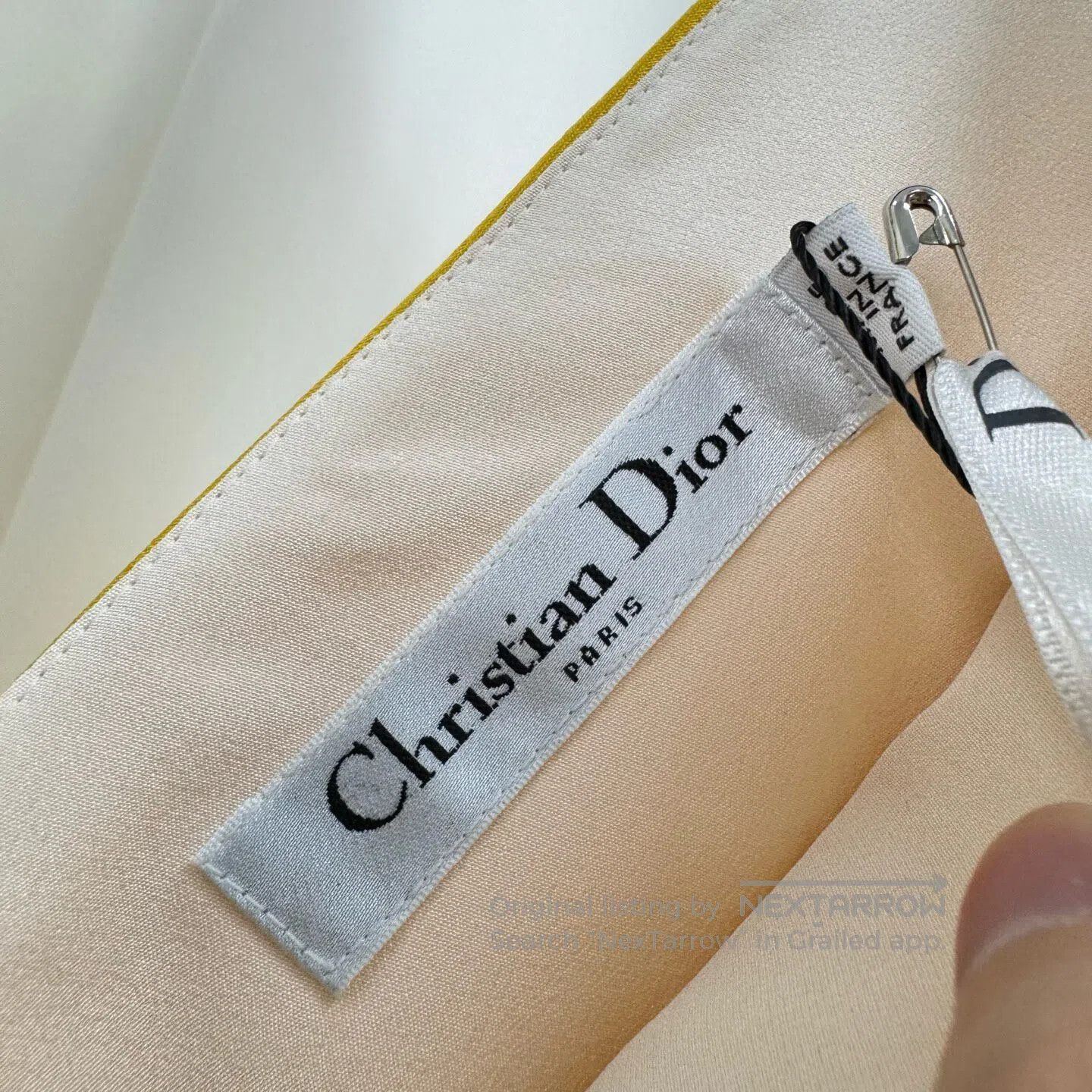 Dior Dior Yellow Heavyweight Mulberry Silk V-Neck Dress| Size XS / US 0-2 / IT 36-38 - 5 Thumbnail