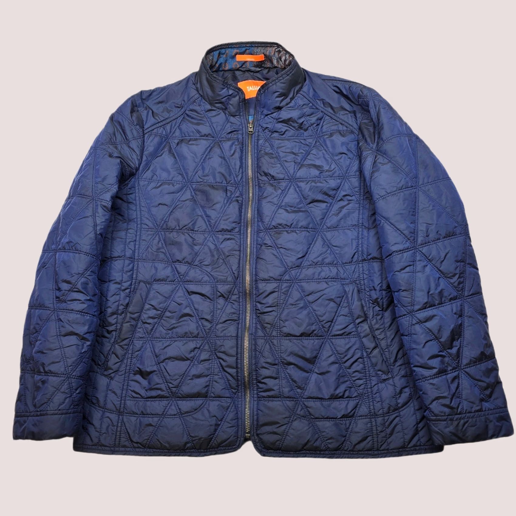 Tallia TALLIA Quilted Jacket Mens Large Navy Blue Zip Lightweight Nylon Size US L / EU 52-54 / 3 - 1 Thumbnail