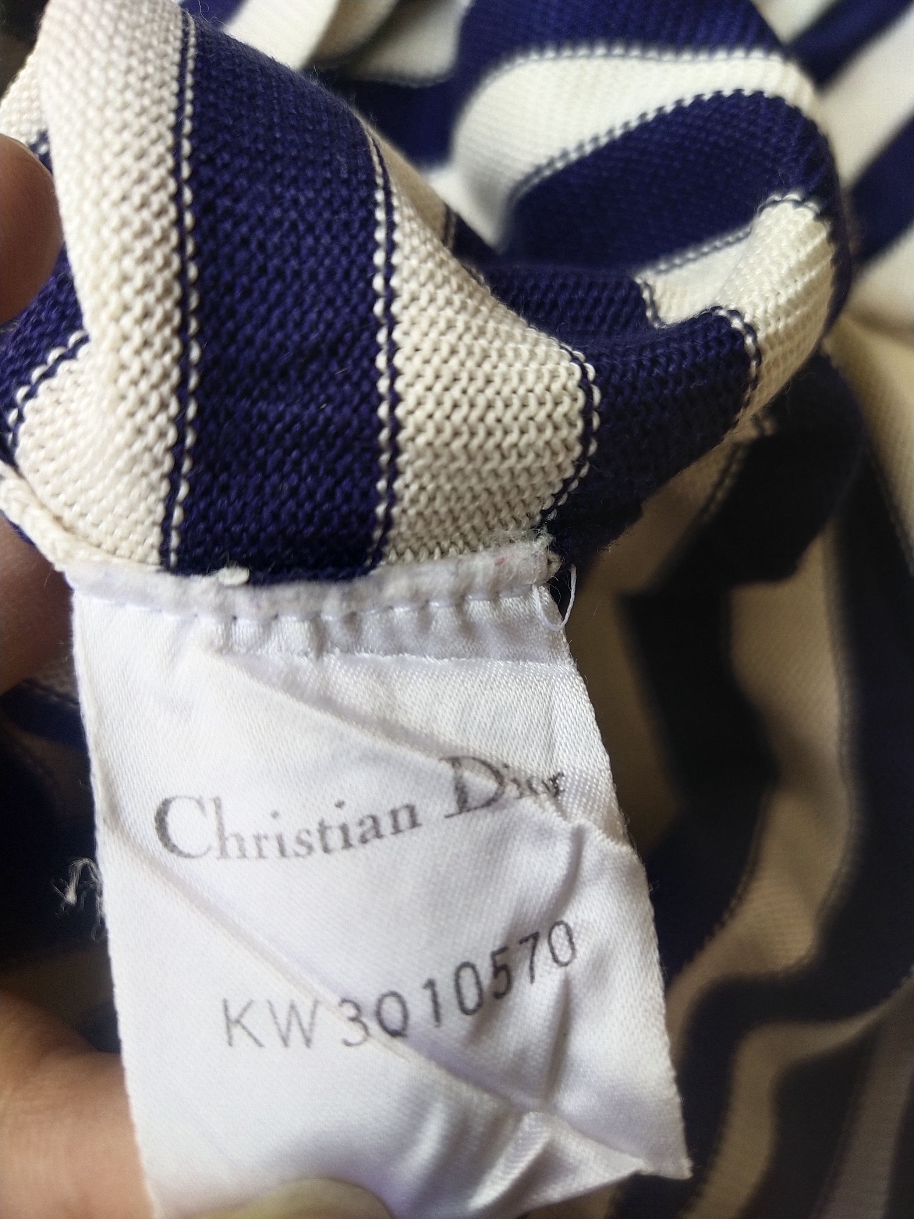 Christian Dior Monsieur 1990s Christian Dior Nautical Striped Knit Top Vintage Size M / US 6-8 / IT 42-44 - 5 Thumbnail