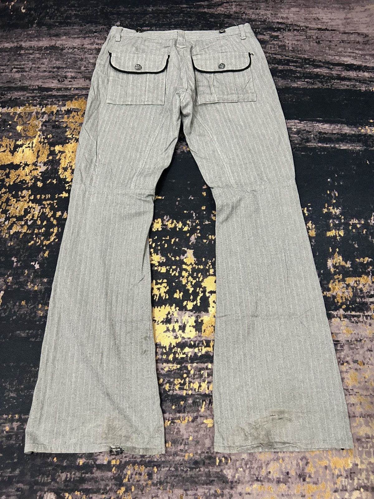 Tornado Mart Japanese Brand Blutenblatt Cross Button Flare Pants Size US 32 / EU 48 - 6 Thumbnail