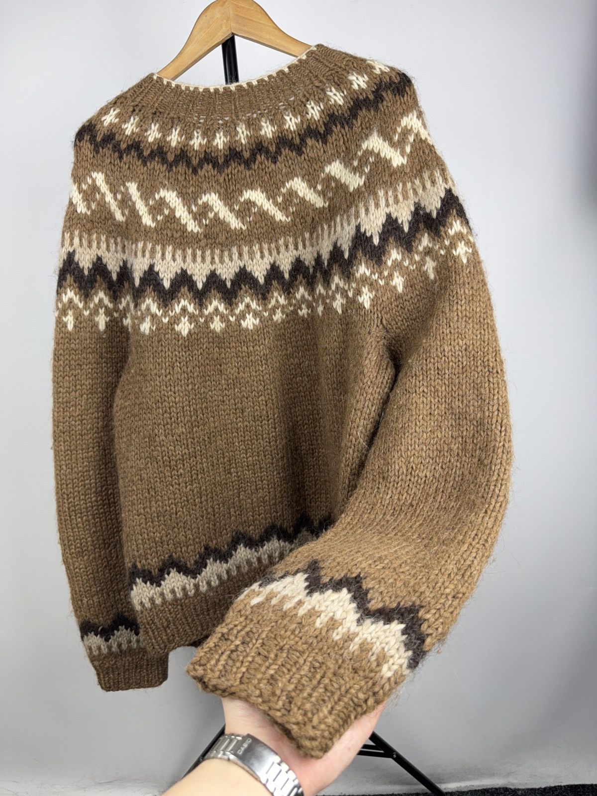 Vintage Nordic Wool Iceland Cardigan Dale Of Norway Style Brown Size US XL / EU 56 / 4 - 14 Thumbnail