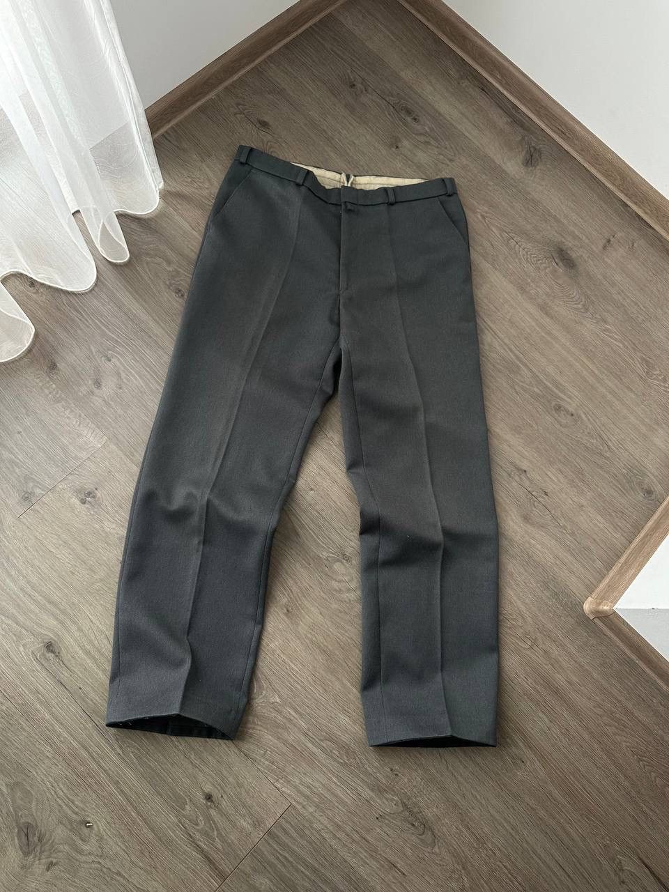 Japanese Brand × Vintage Vintage Antique Japanese Gray Wool Straight Pipes Pants Size 38R - 4 Thumbnail