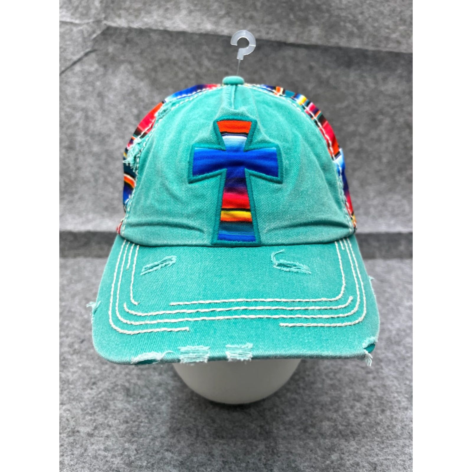 Altea VINTAGE Cross Hat Cap Strap Back Adult One Size Teal Cotton Distress Aztec Nike Hat Cap Adjustable Lightweight Mens Baseball Cap Aztec Beach Outdoor Size ONE SIZE - 2 Thumbnail
