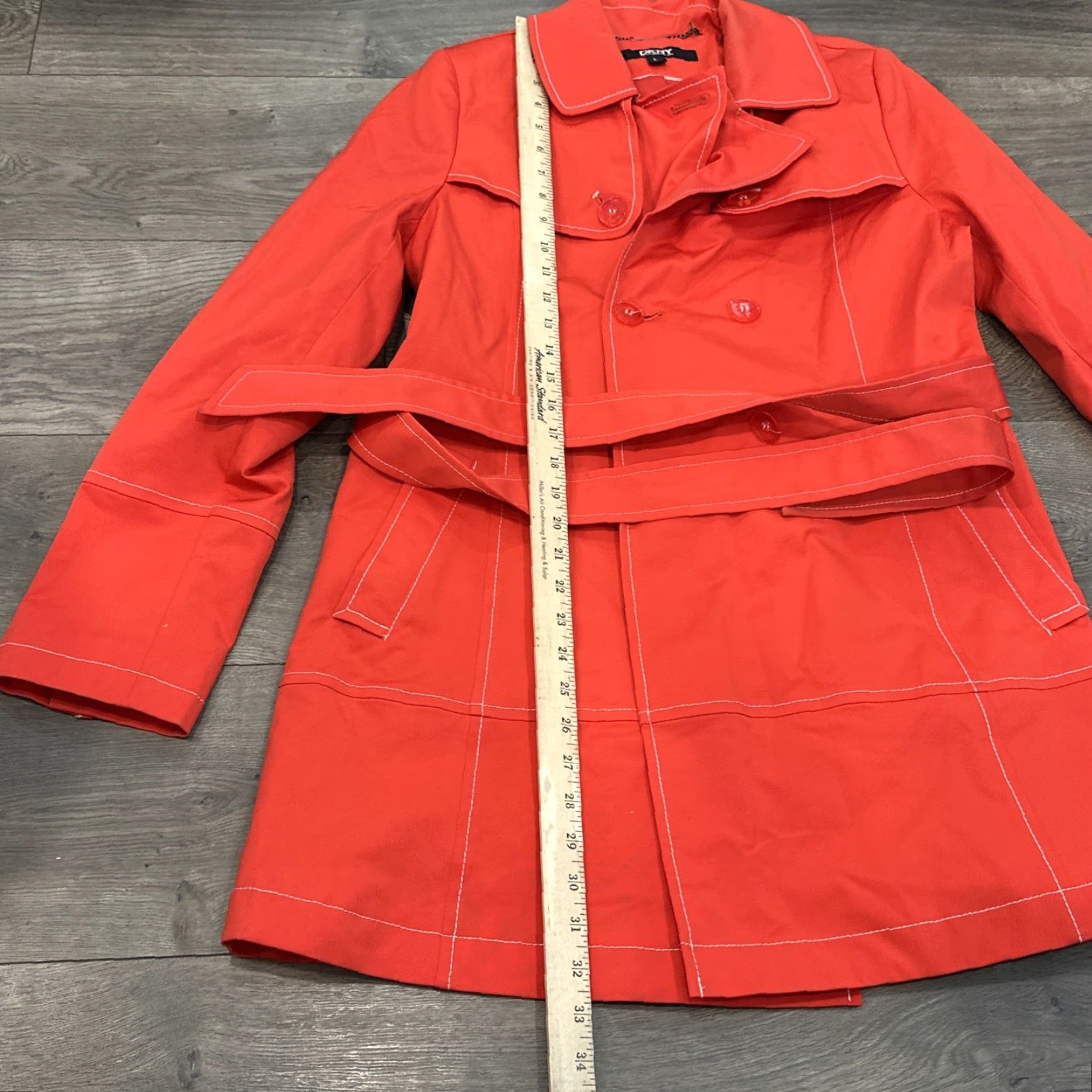 DKNY DKNY red city trench raincoat - sz Large - double breasted - Water Repellant Size M / US 6-8 / IT 42-44 - 2 Thumbnail