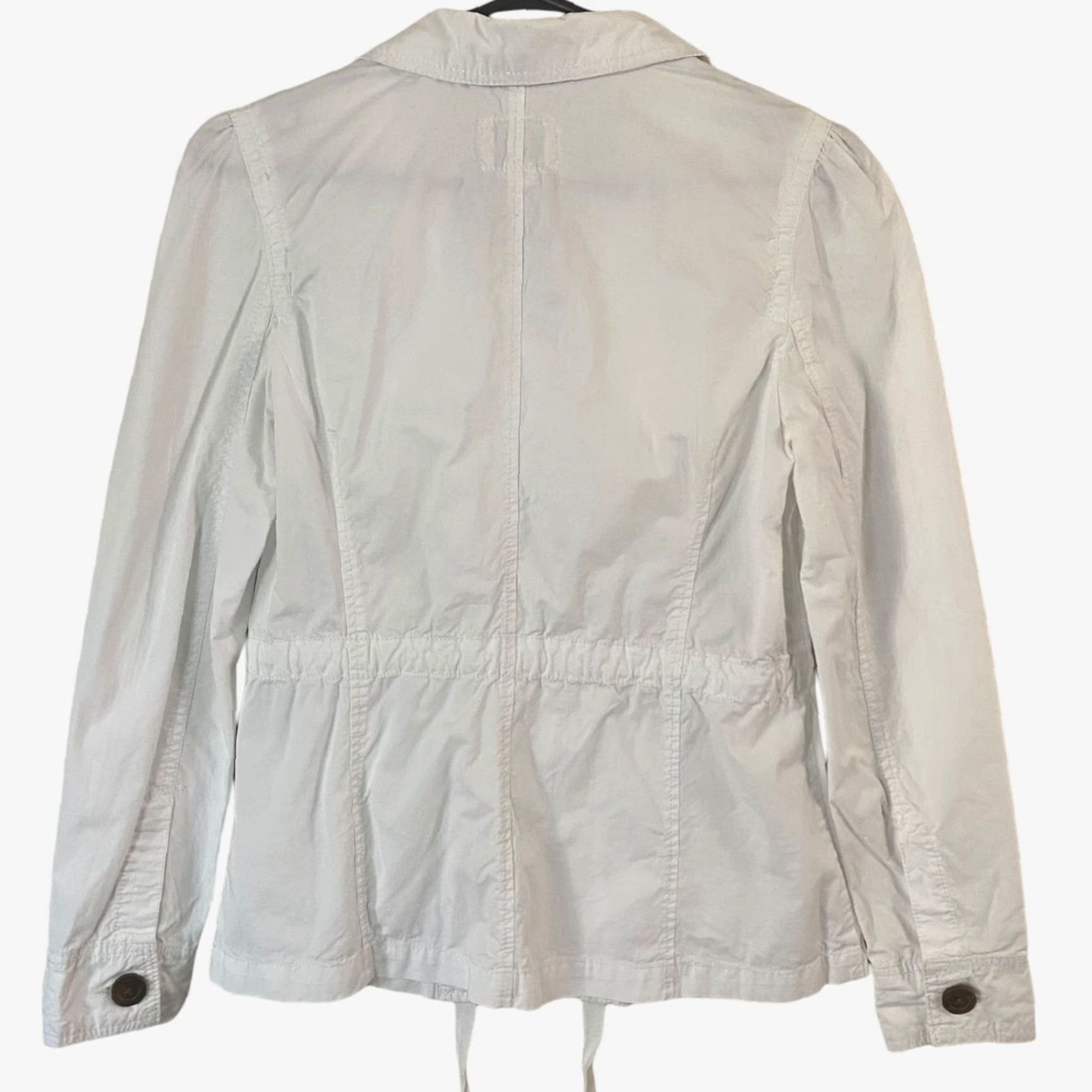 Converse Converse Women's Small White Cotton Long-Sleeve Button-Up Utility Cargo Jacket Size S / US 4 / IT 40 - 3 Thumbnail