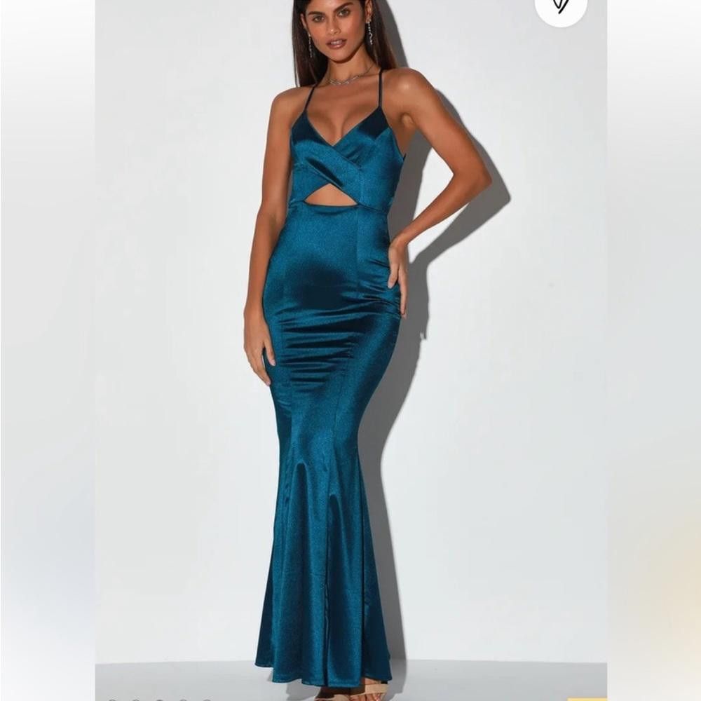 Lulus Lulus l Destined Love Teal Backless Cutout Mermaid Dress S Size S / US 4 / IT 40 - 12 Thumbnail