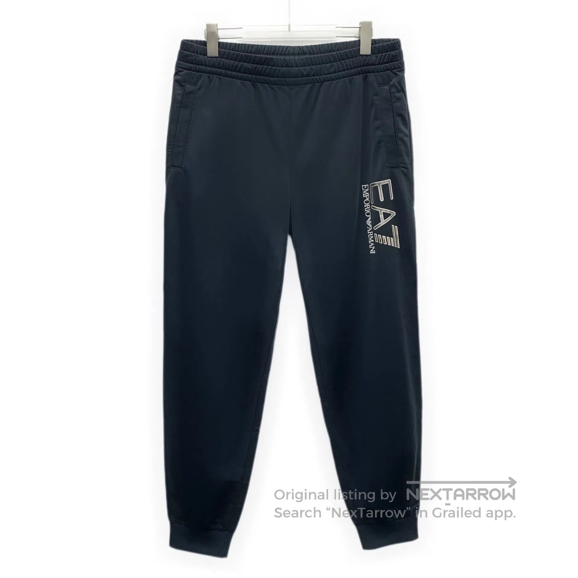 Armani Armani size L Black logo print casual long pants| Size US 27 - 1 Thumbnail