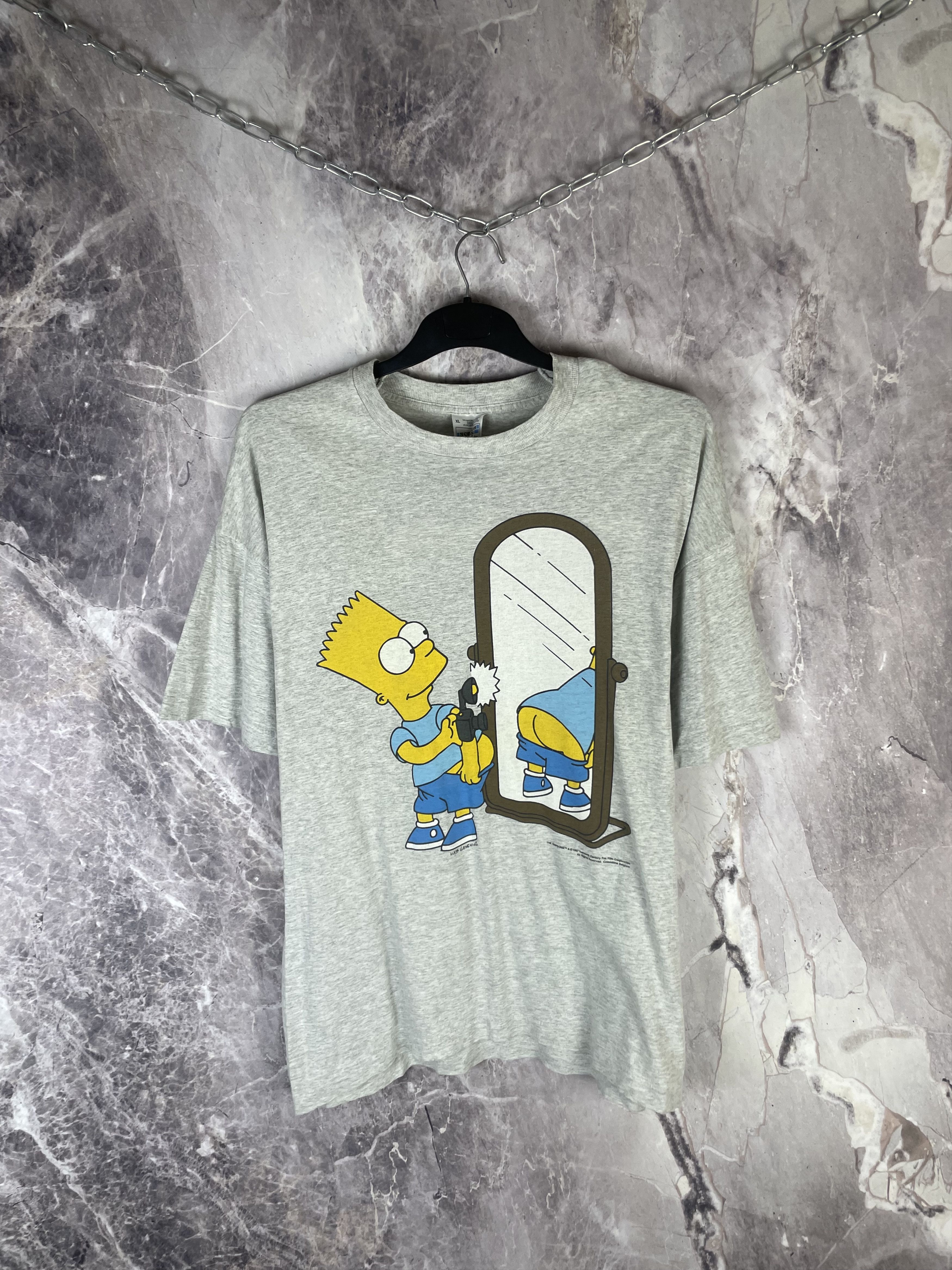 Vintage 90s The Simpsons Bart 1997 Vintage Mirror Photo T-Shirt L Size US XL / EU 56 / 4 - 2 Thumbnail