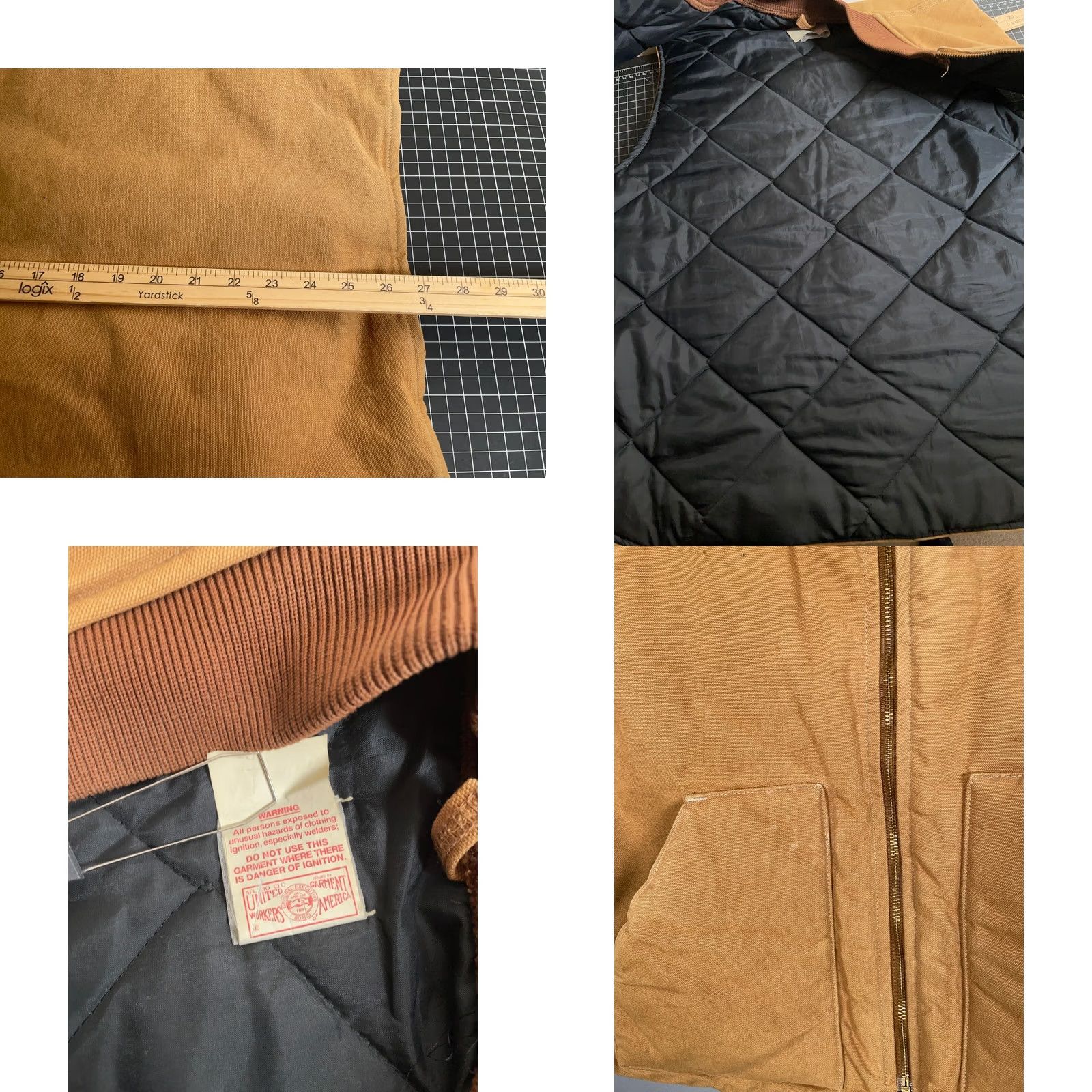 Carhartt VINTAGE Carhartt Vest Quilted Nylon Lined Zip Up Canvas 90s USA Made XL Brown Mens Vest Size US XL / EU 56 / 4 - 8 Thumbnail