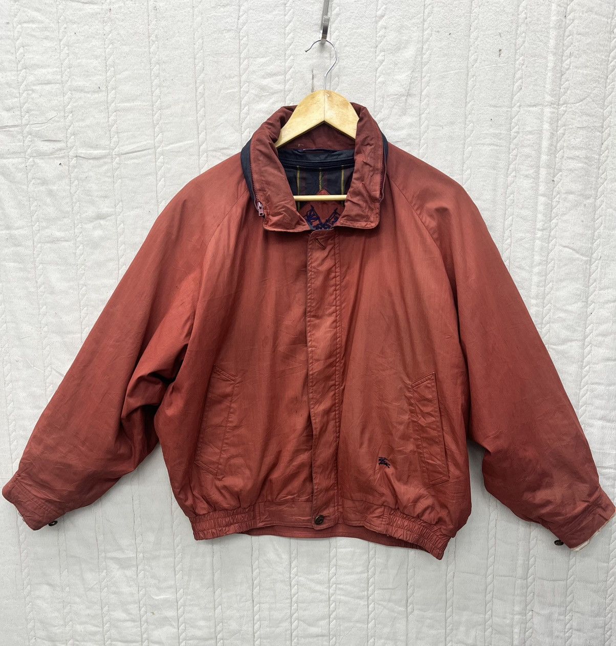 Burberry × Vintage VTG BURBERRY BOMBER JACKET HIDDEN HOODIE Size US M / EU 48-50 / 2 - 1 Thumbnail