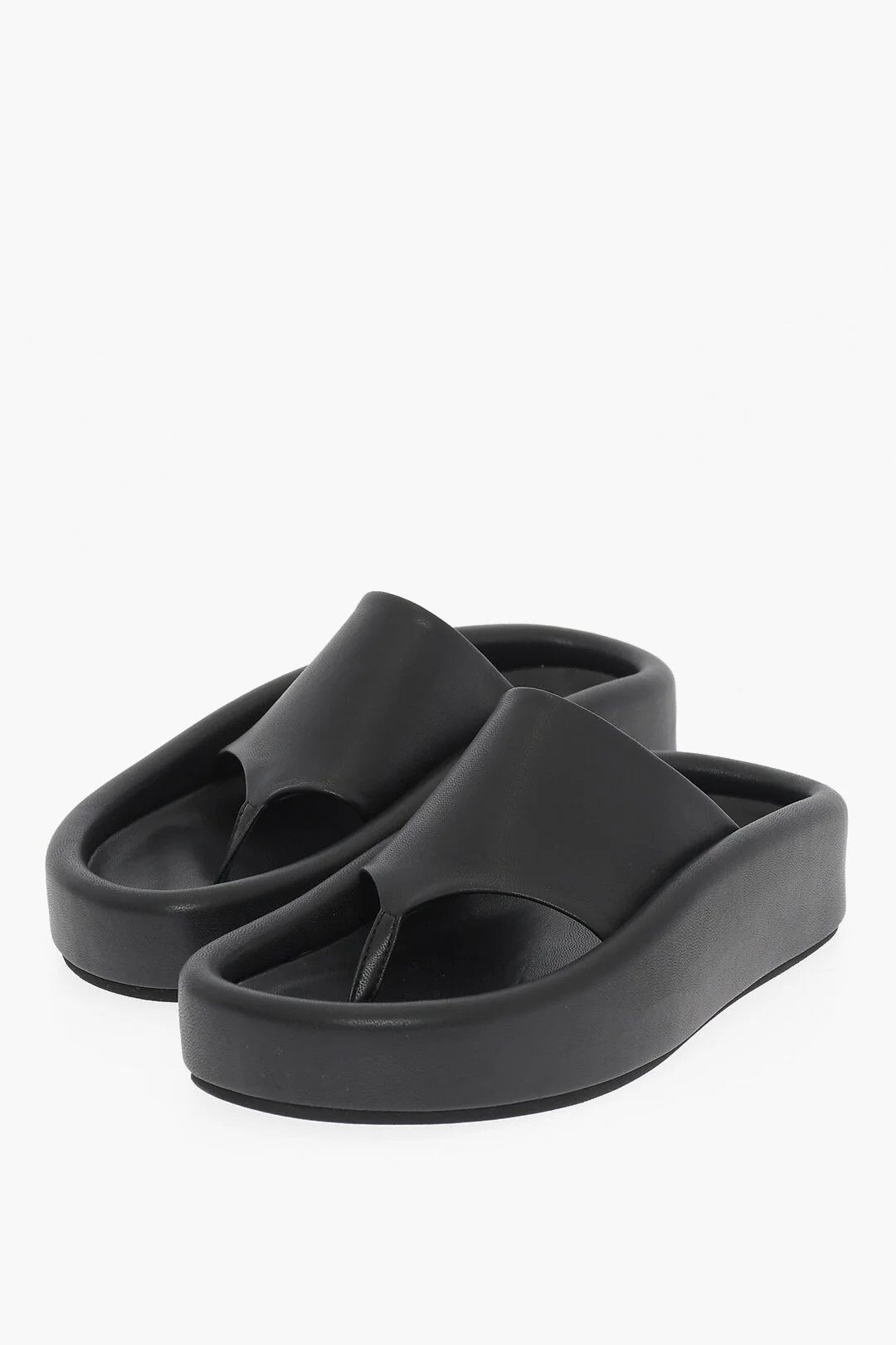 Maison Margiela og1mm0426 Vegan Leather Thong Sandals in Black Size US 5 / IT 35 - 3 Thumbnail