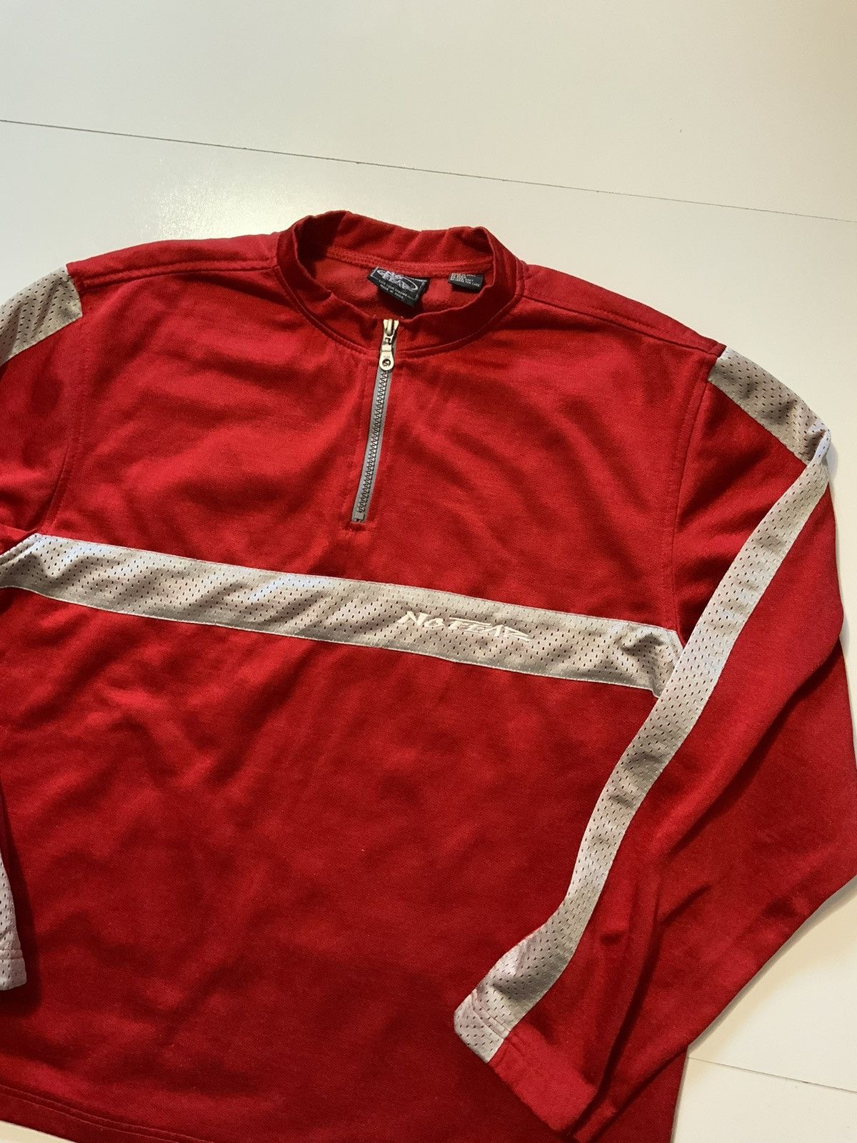 No Fear × Vintage Vintage No Fear Red 1/4 Zip Motocross BMX Racing Jersey Size US XL / EU 56 / 4 - 3 Thumbnail