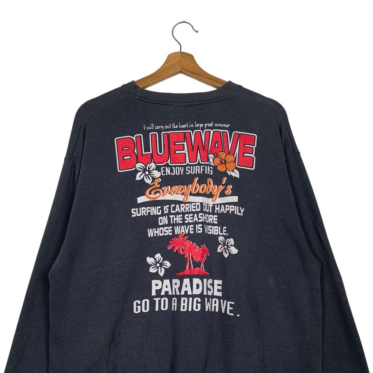 Japanese Brand Vintage Blue Wave Paradise Surfing Sweatshirt Size US M / EU 48-50 / 2 - 8 Thumbnail