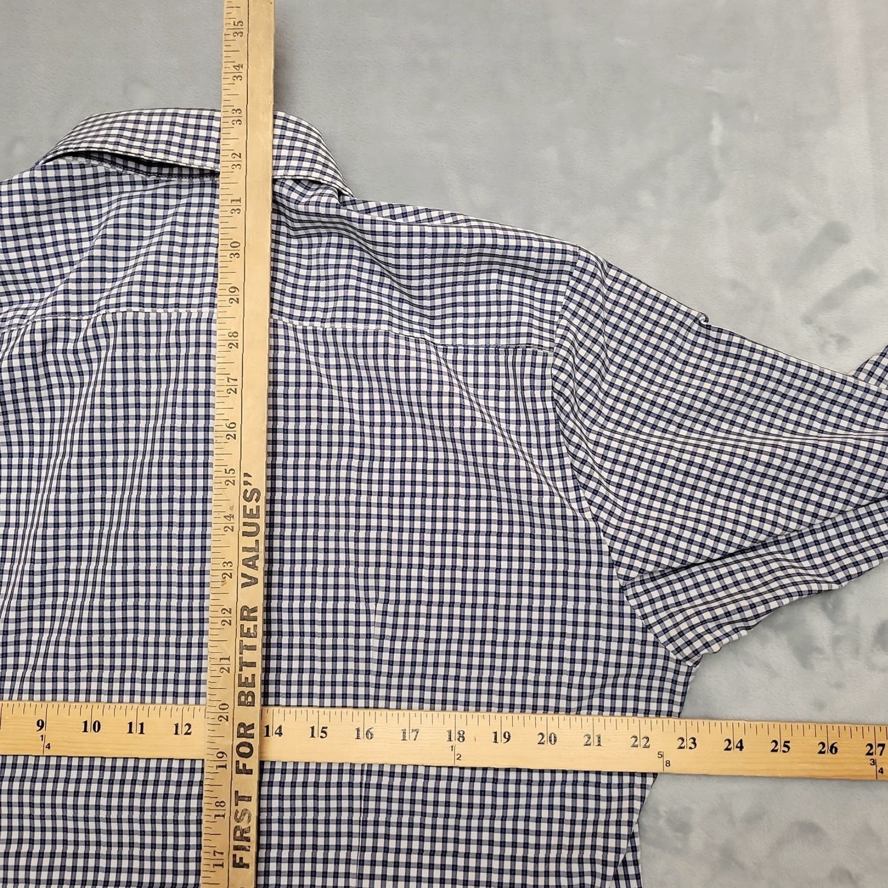 Mizzen+Main Mizzen+Main Shirt Mens XL Trim Fit Blue Check Leeward Long Sleeve Casual Travel Button-Up Plaid N/A Size US XL / EU 56 / 4 - 6 Thumbnail