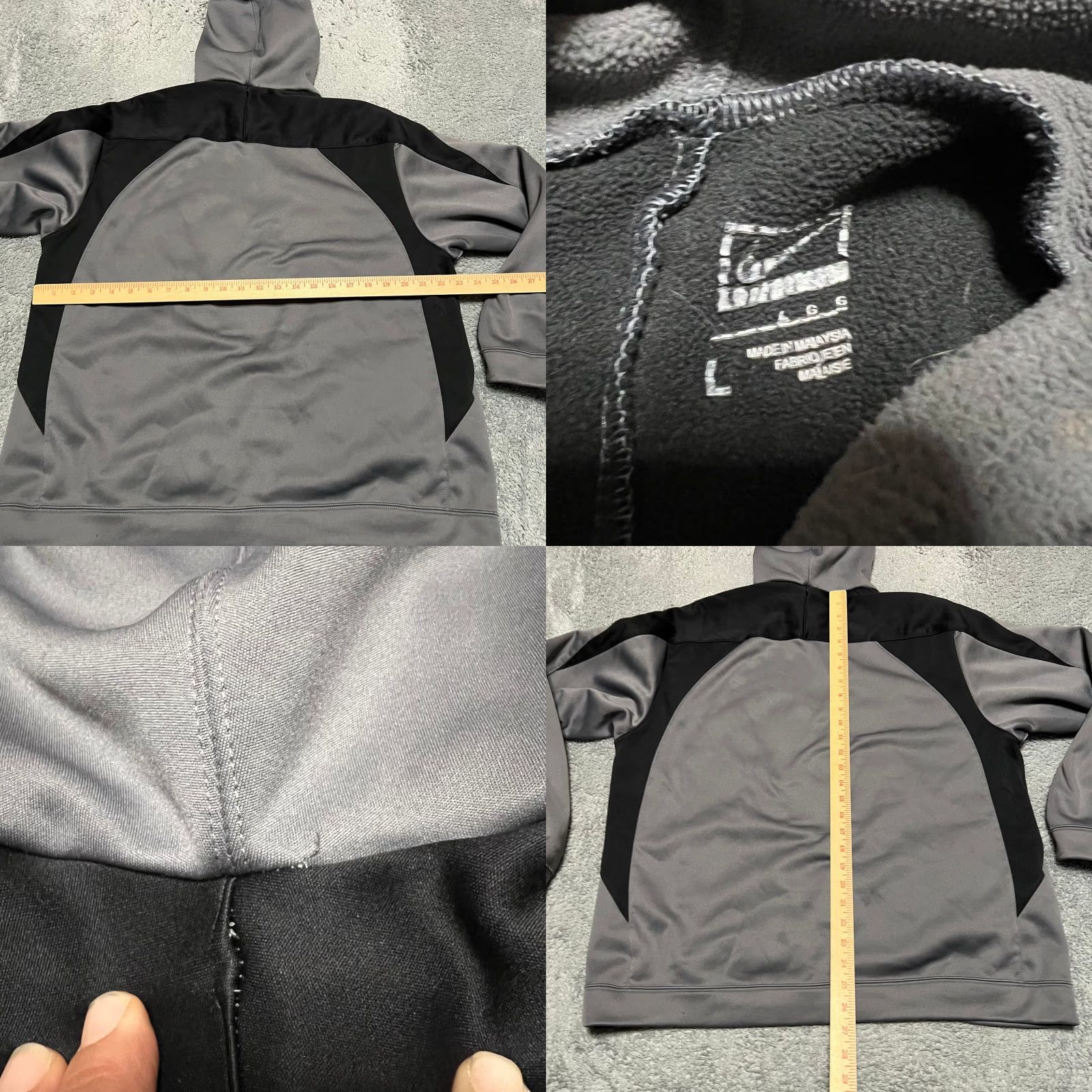 Nike Nike Hoodie Mens Large Gray Performance Center Swoosh Fleece 258635 Pullover Mens Regular Size L Black Stain Size US L / EU 52-54 / 3 - 8 Thumbnail
