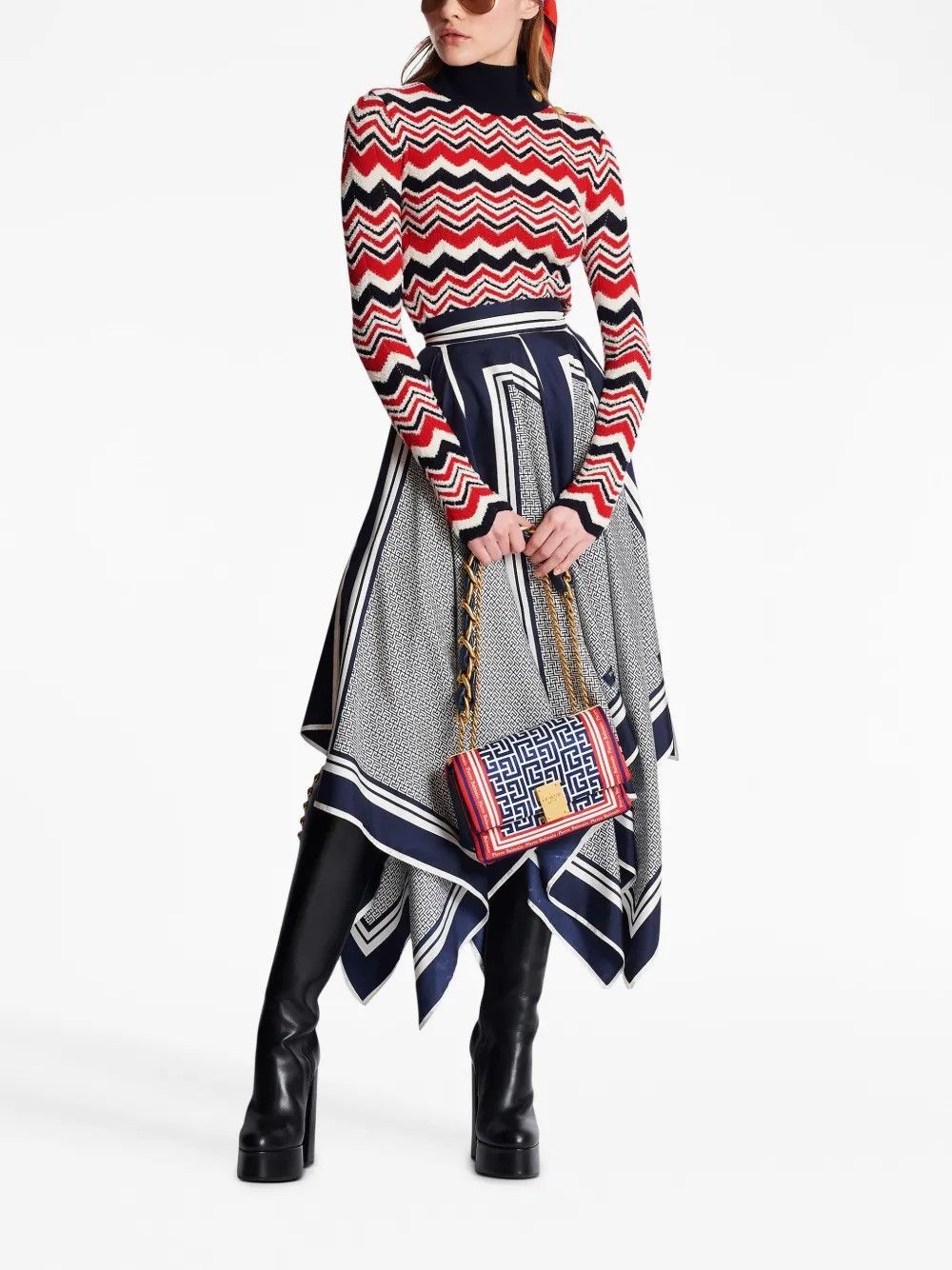 Balmain o1y0625 Turtleneck Sweater in Multicolor Size L / US 10 / IT 46 - 7 Thumbnail