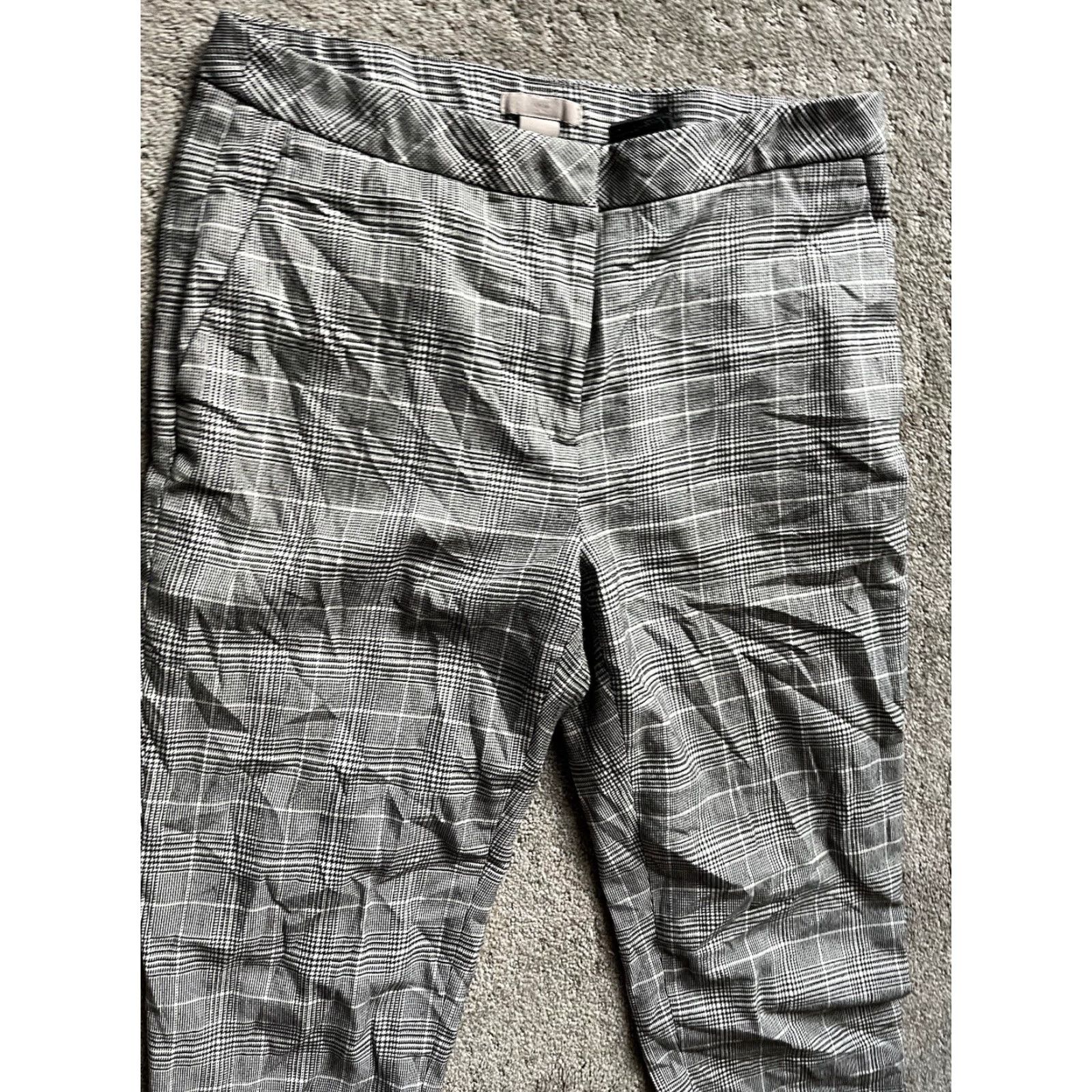 H&M H&M Gray Plaid Dress Pants Size 8 Regular Women's Size 30" / US 8 / IT 44 - 2 Thumbnail