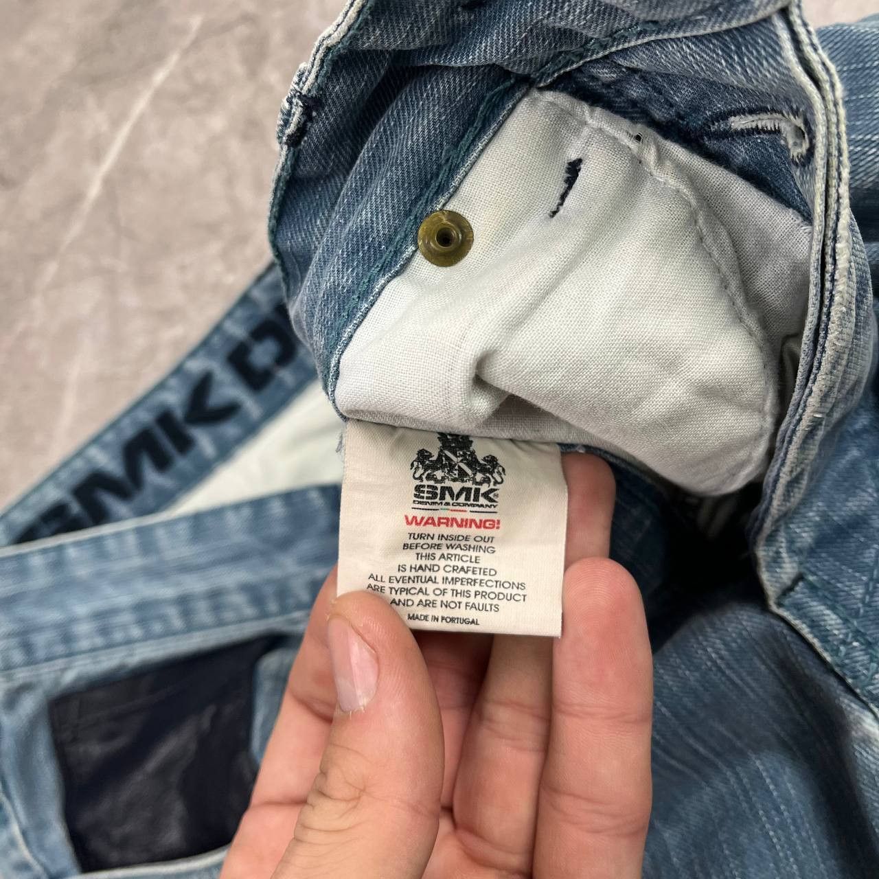 Japanese Brand Jeans Dirty Pants Faded Crash Denim Thrashed Y2K Distressed Size US 33 - 15 Thumbnail
