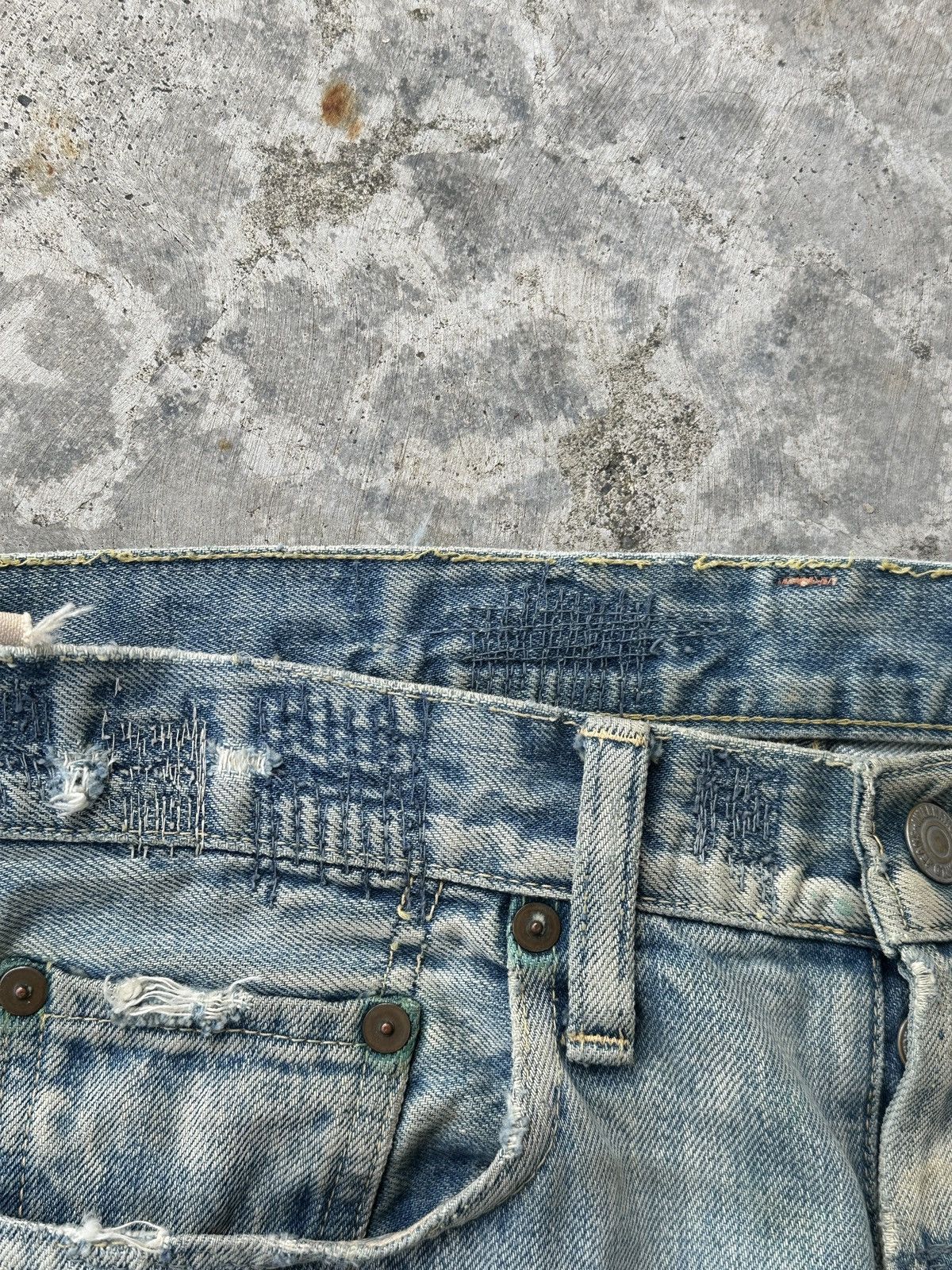 Kapital Kountry Boro Patchwork Denim Track pant Remake Size US 35 - 10 Thumbnail