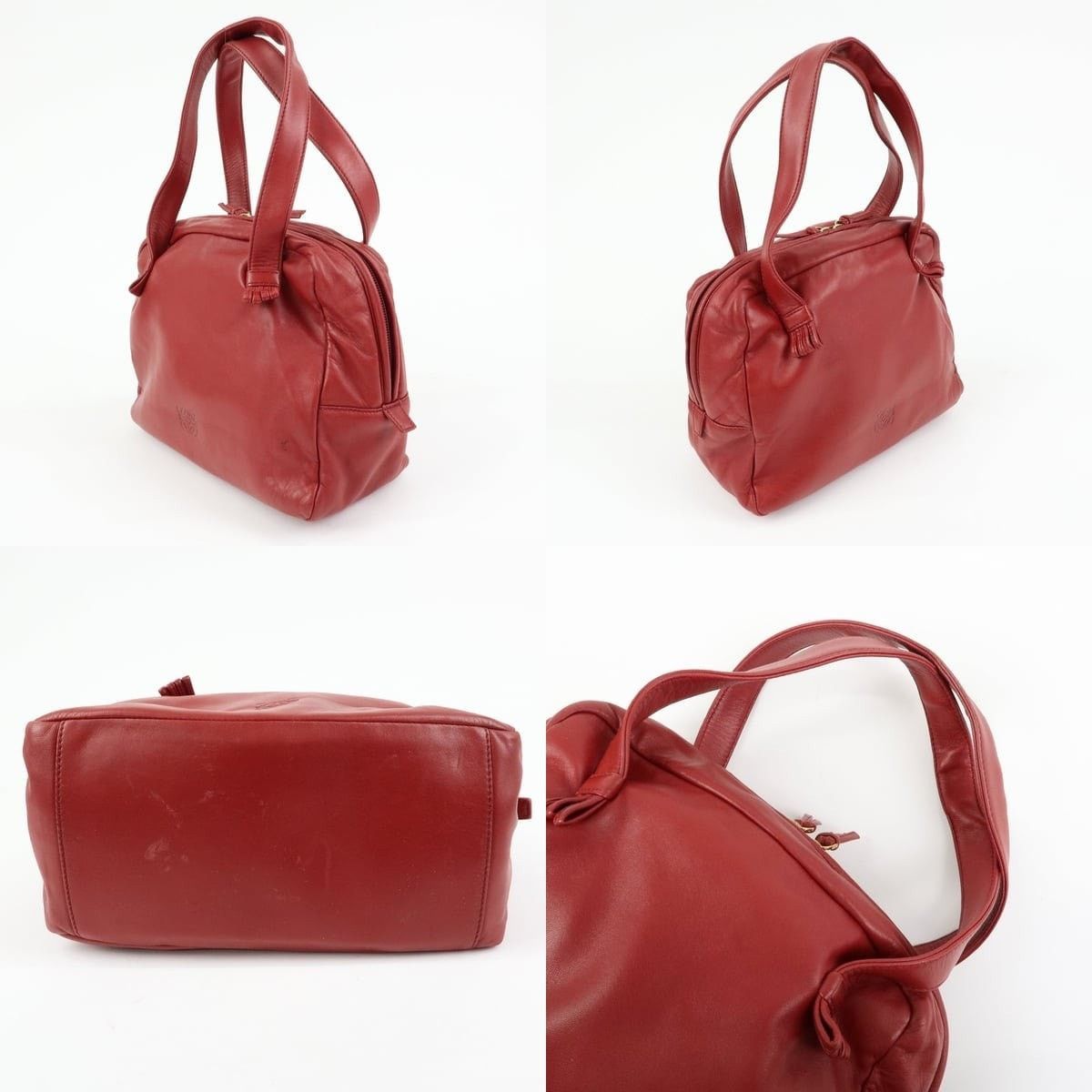 Loewe Loewe Anagram Nappa Leather Shoulder Bag Red Size ONE SIZE - 3 Thumbnail