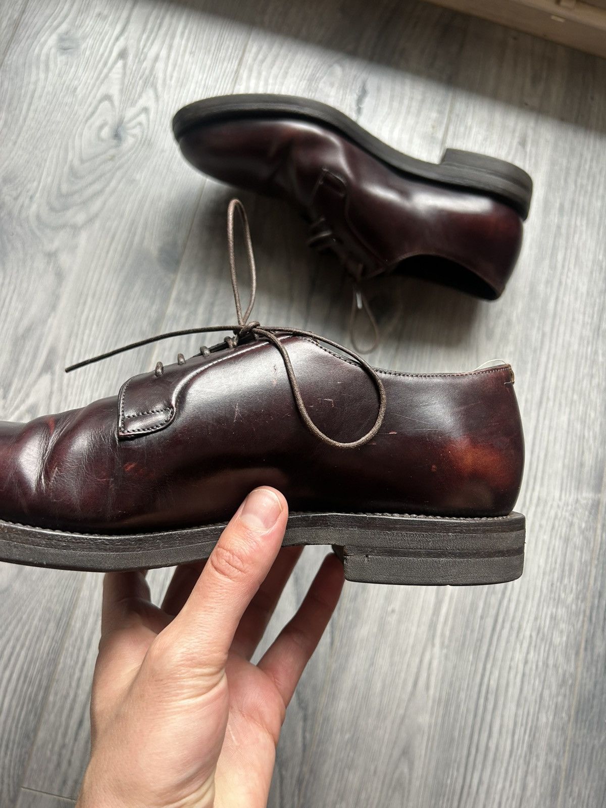 Brunello Cucinelli Burgundy Derbies with Vibram Sole Size US 8.5 / EU 41-42 - 3 Thumbnail