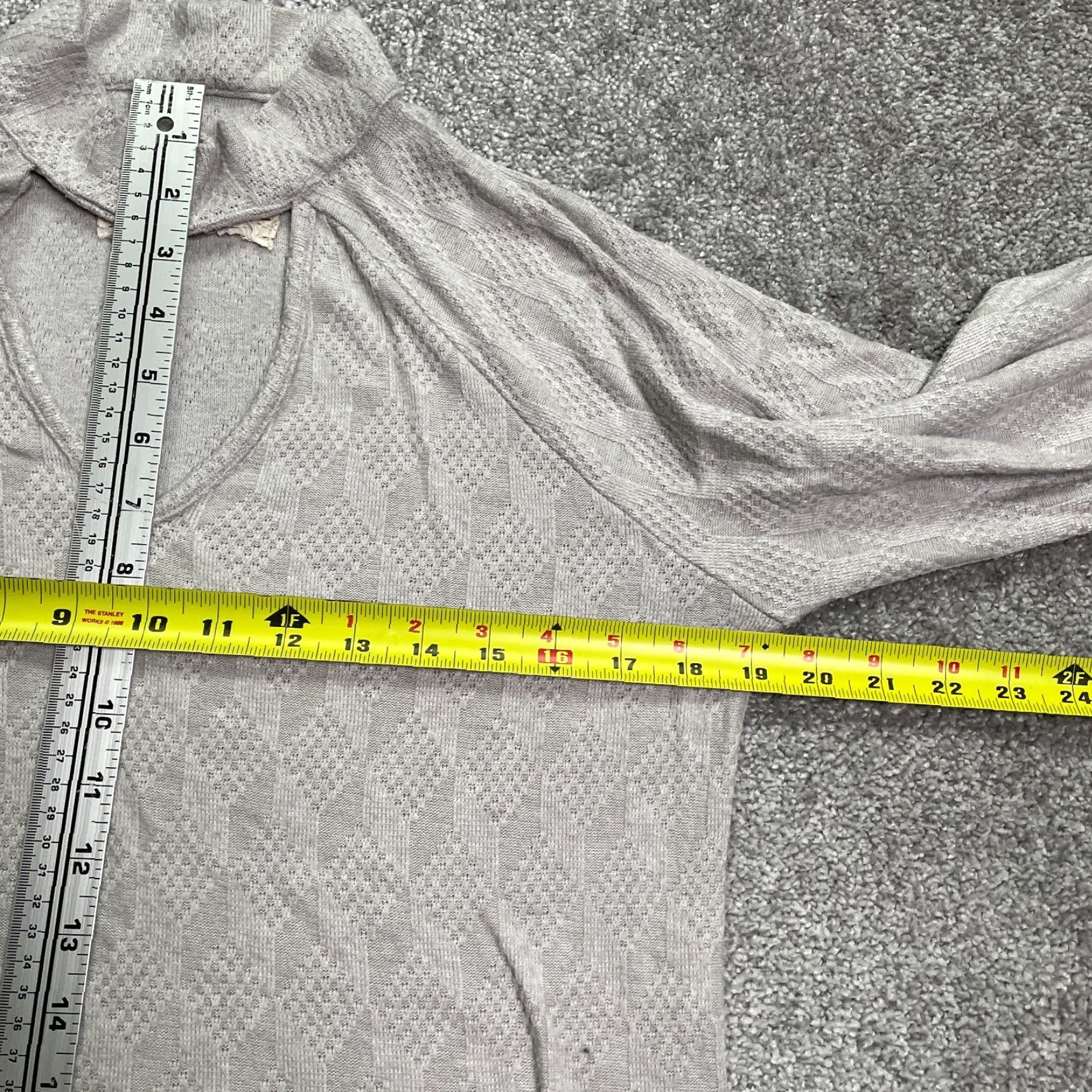 Vintage Cupio Sweater Womens Medium Gray Waffle-Knit Raglan Long Sleeve Casual Pullover Size M / US 6-8 / IT 42-44 - 7 Thumbnail