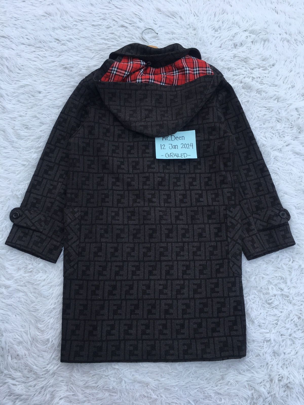 Fendi Rare Vintage FENDI Monogram Hooded Wool Coat/ Jacket Size US S / EU 44-46 / 1 - 23 Thumbnail