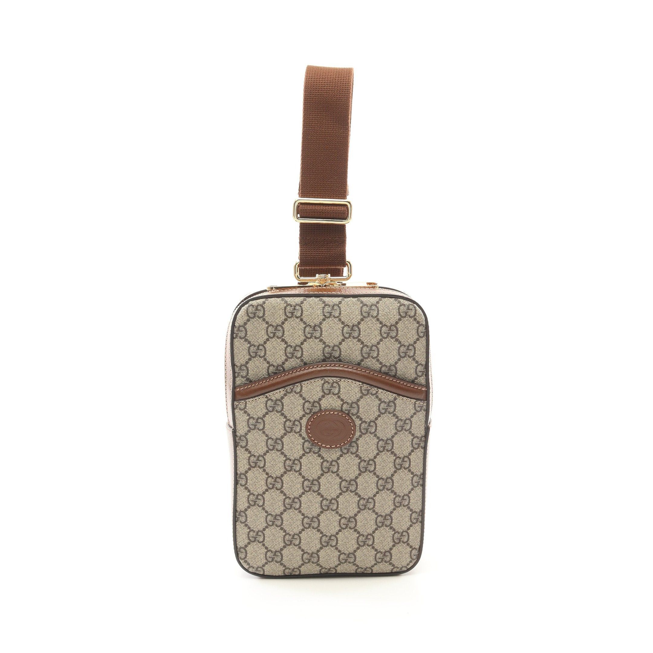 Gucci Gucci Interlocking G Gg Supreme Body Bag Leather Beige Brown Size ONE SIZE - 1 Thumbnail