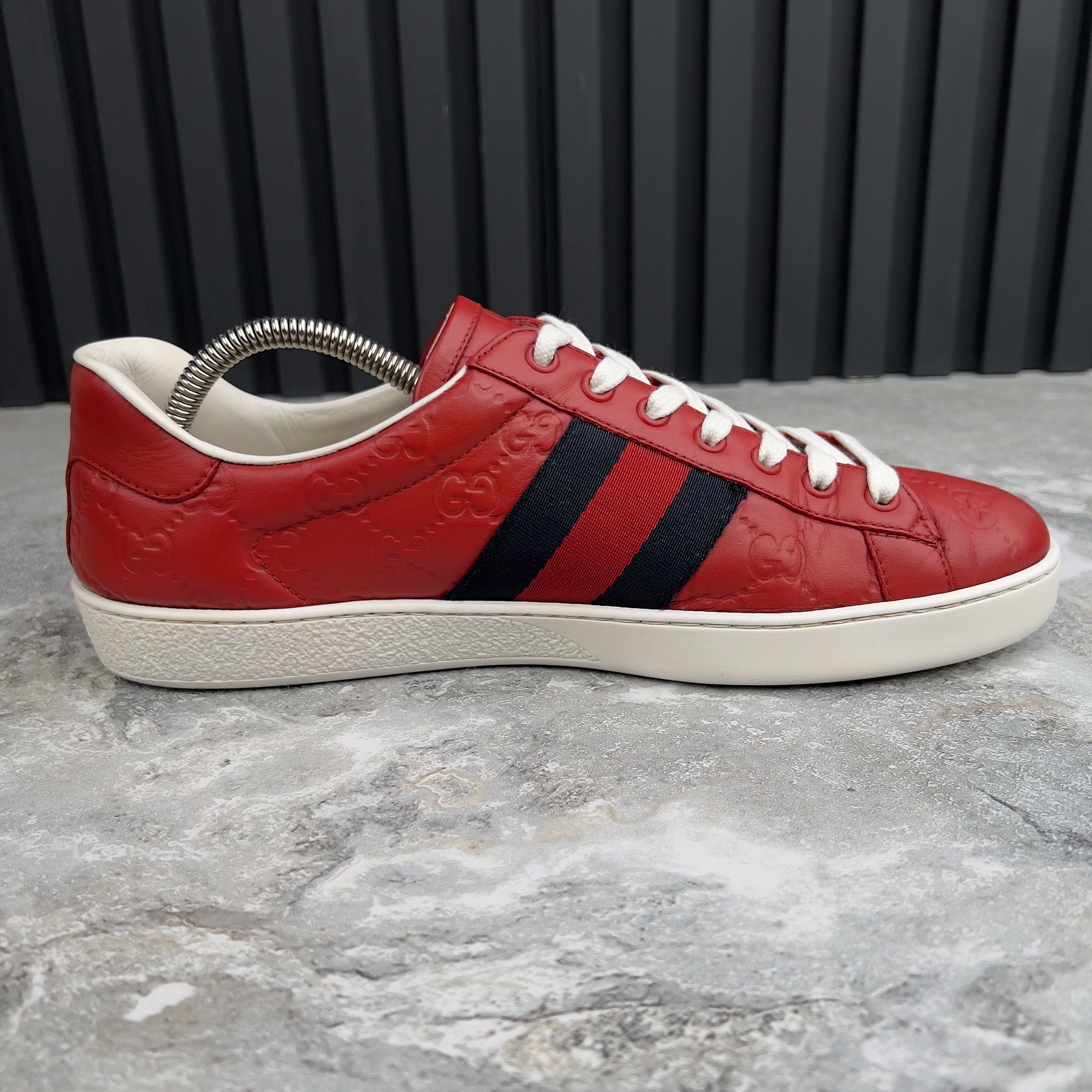 Gucci Gucci Ace Web GG Monogram Low Top Sneakers Leather Size US 8 / EU 41 - 6 Thumbnail