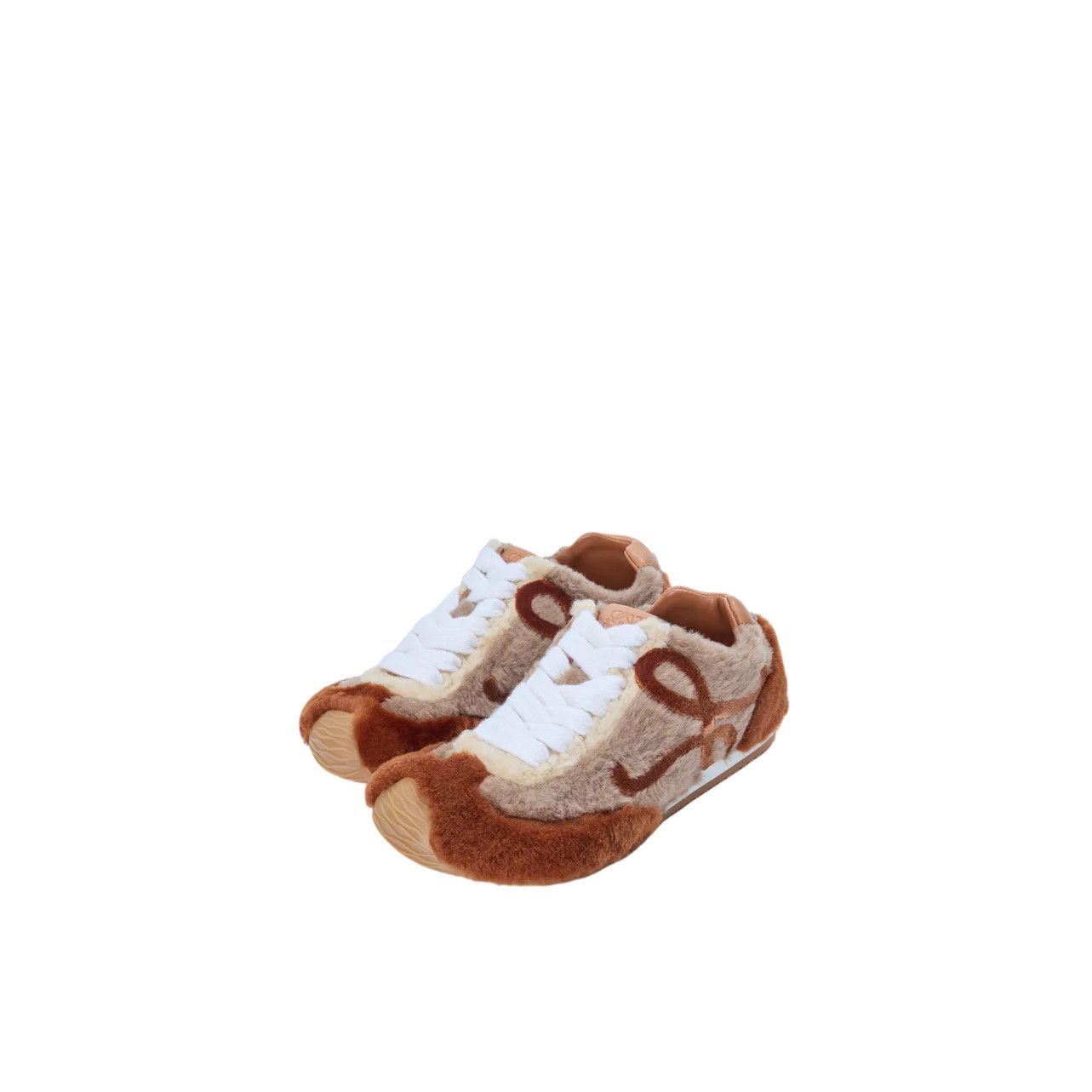 Loewe LOEWE Baller Runner 2.0 $1400 Tan Multitone Shearling Sneake Size US 7 / IT 37 - 2 Thumbnail