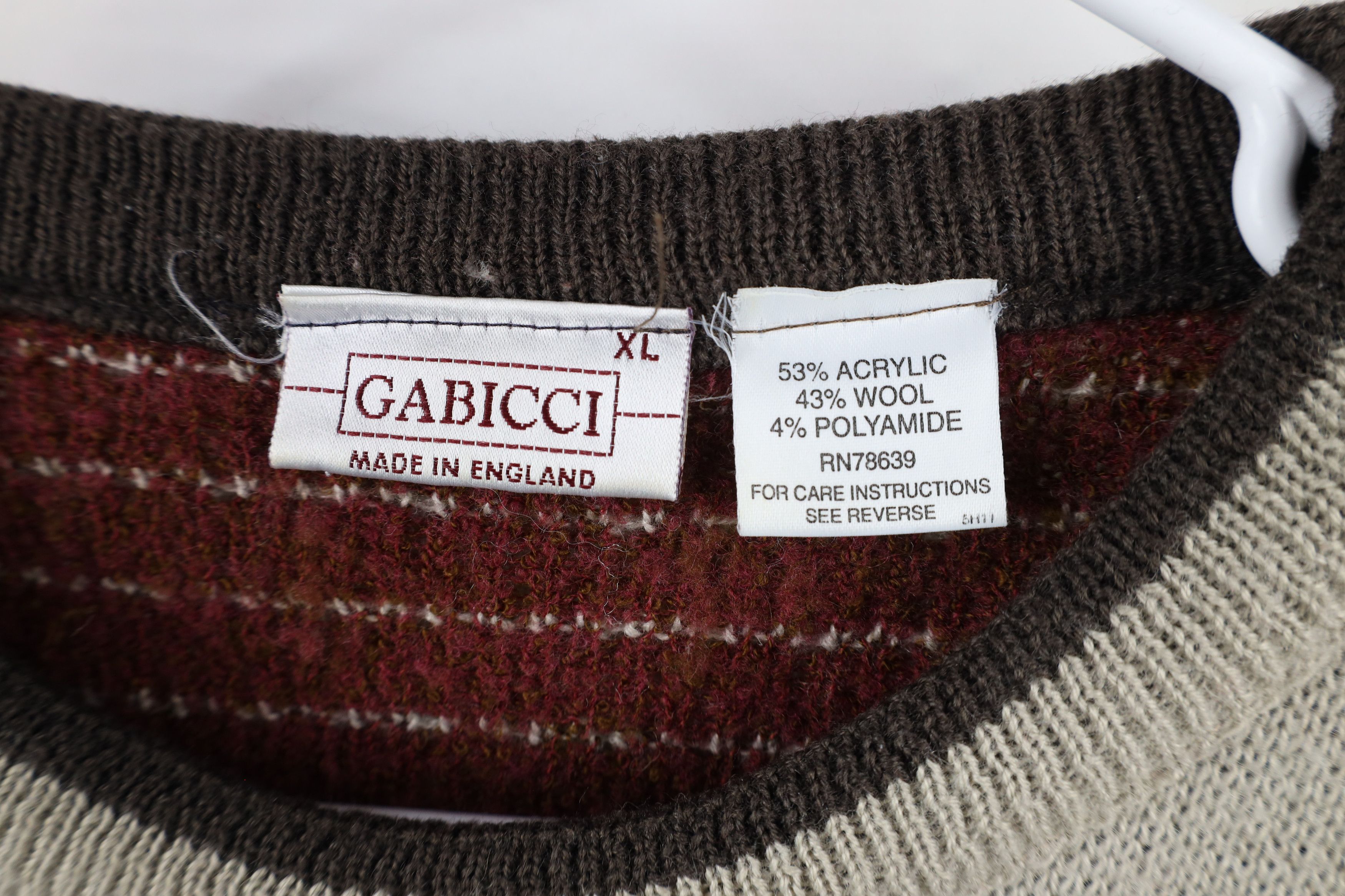 Vintage Vintage 90s Streetwear Abstract Thick Wool Knit Golf Sweater Size US XL / EU 56 / 4 - 8 Thumbnail