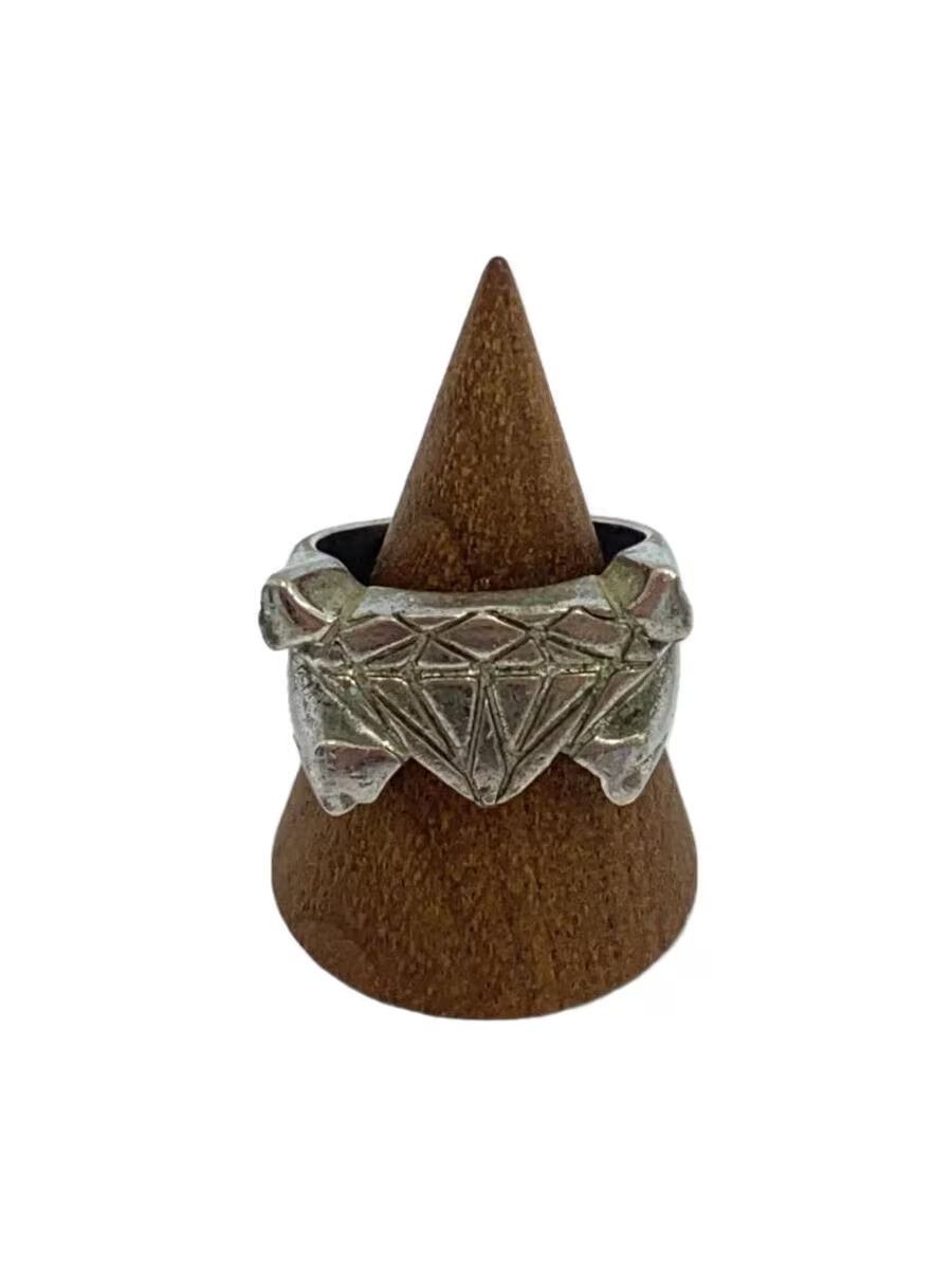 image of Undercover Diamond Cross Bone Ring in Silver, Men's
