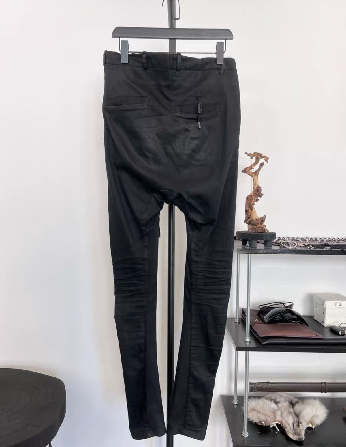 Boris Bidjan Saberi Boris Bidjan Saberi Waxed Coated Slim-Fit Denim Pants Size US 31 - 2 Thumbnail