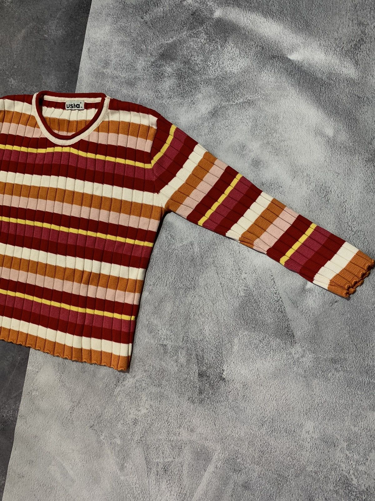 Japanese Brand × Vintage Vintage Y2K striped sweater streetwear style size M Size M / US 6-8 / IT 42-44 - 3 Thumbnail