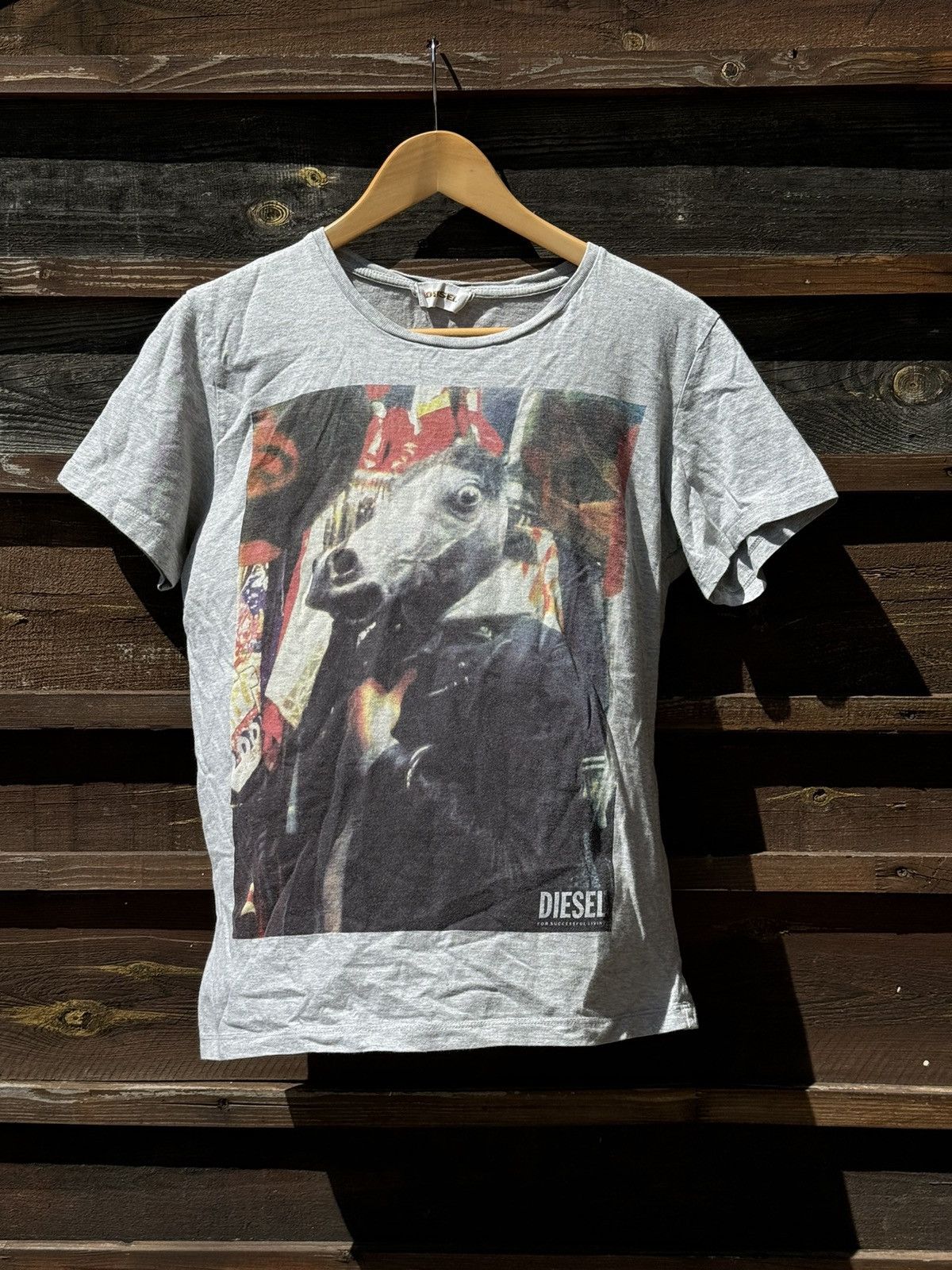 Diesel × Vintage Y2K Diesel man in a horse mask vintage print t-shirt Size US M / EU 48-50 / 2 - 1 Thumbnail