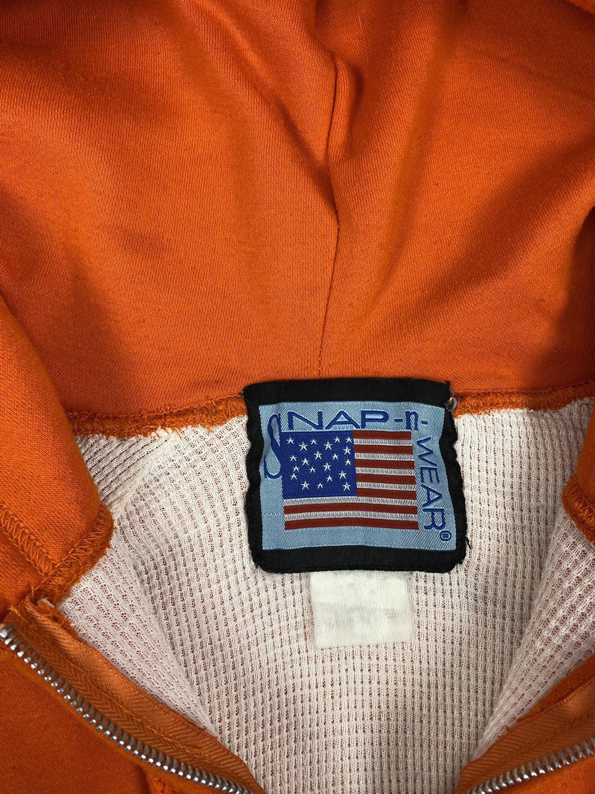 Other Y2K Vintage Snap’n’Wear Blank Orange Thermal Boxy Zip Hoodie Size US L / EU 52-54 / 3 - 3 Thumbnail